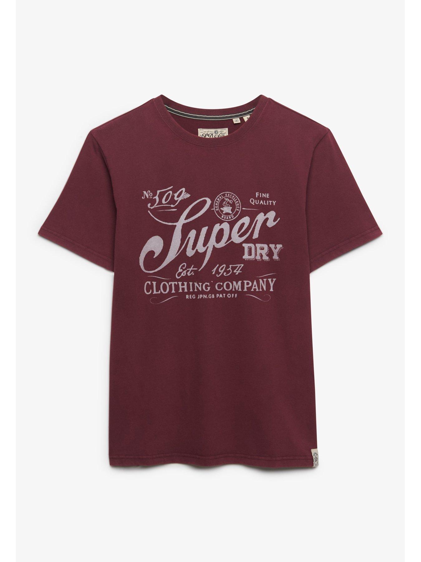 Image 7 of 7 of Superdry Mens Vintage Workwear Print Relaxed Fit Graphic T-Shirt - Red