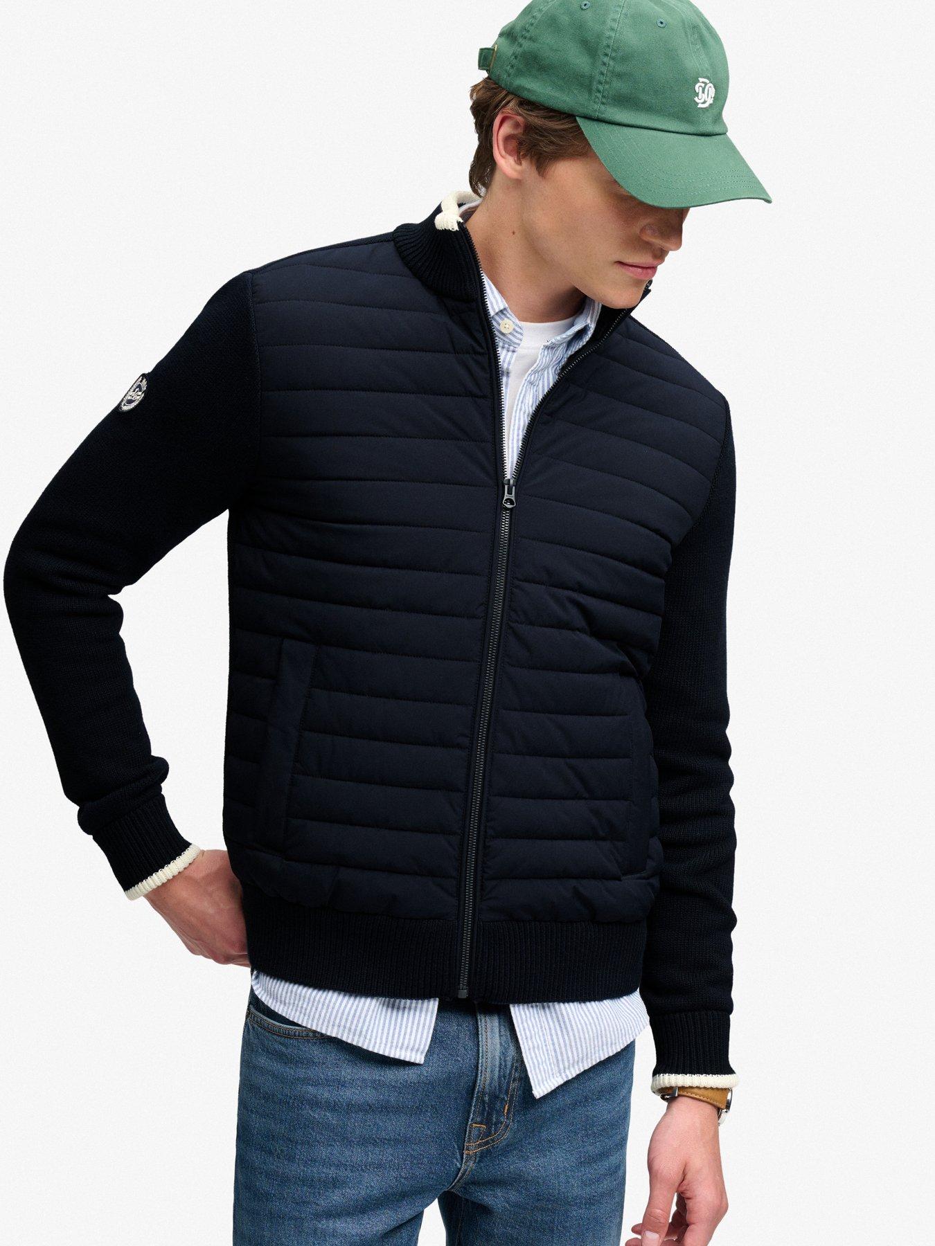 Image 5 of 7 of Superdry Mens Straight Baffle Hybrid Jacket - Navy
