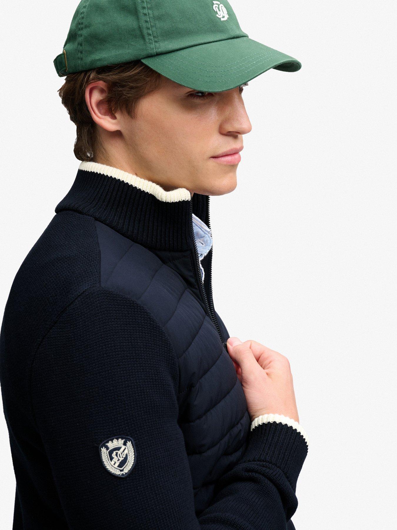 Image 6 of 7 of Superdry Mens Straight Baffle Hybrid Jacket - Navy