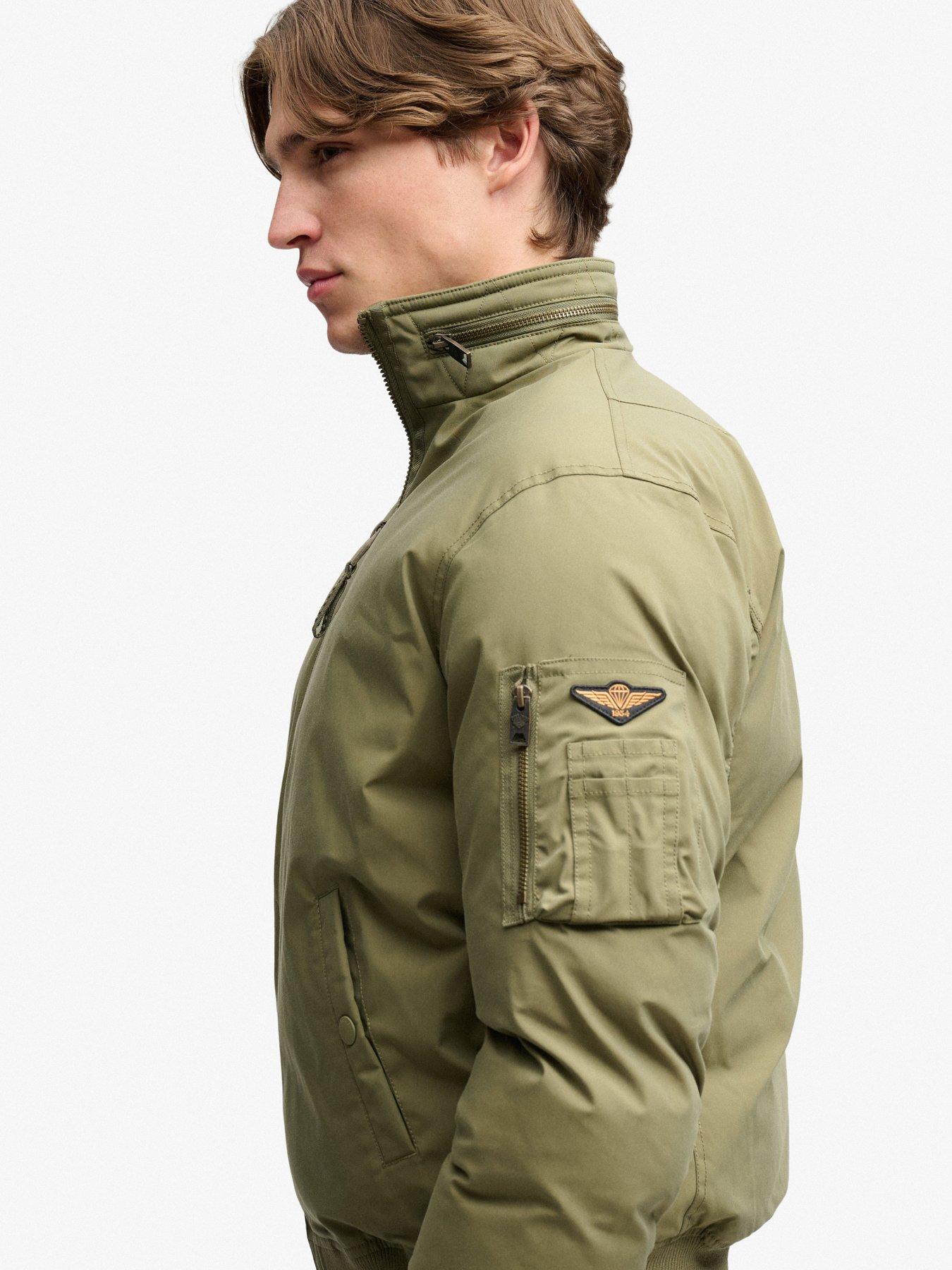 Image 4 of 7 of Superdry Mens MA1 Water-Repellent Relaxed Fit Bomber Jacket - Green