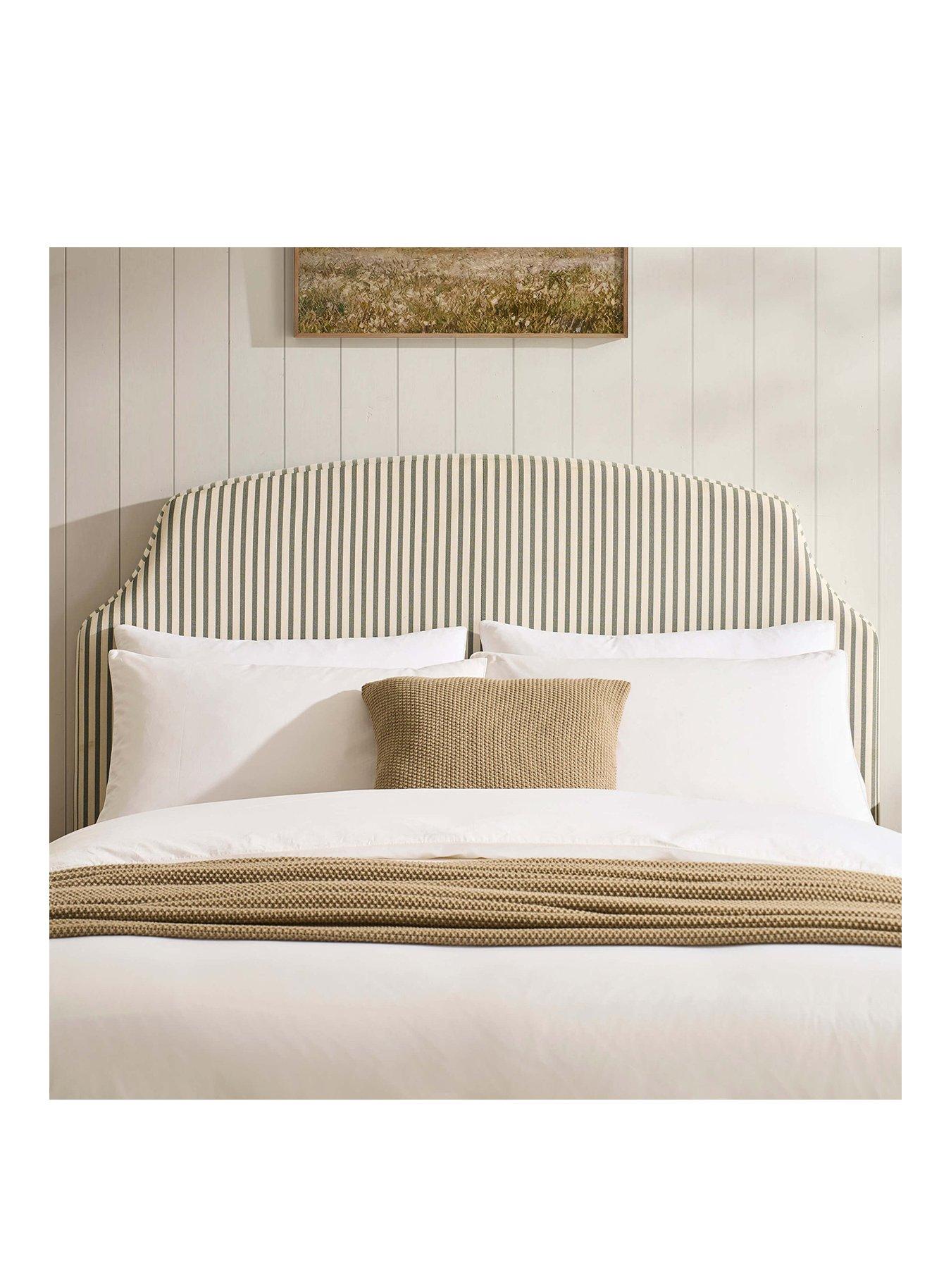 Image 2 of 6 of Dusk Surrey Ottoman Ottoman Sage Stripe