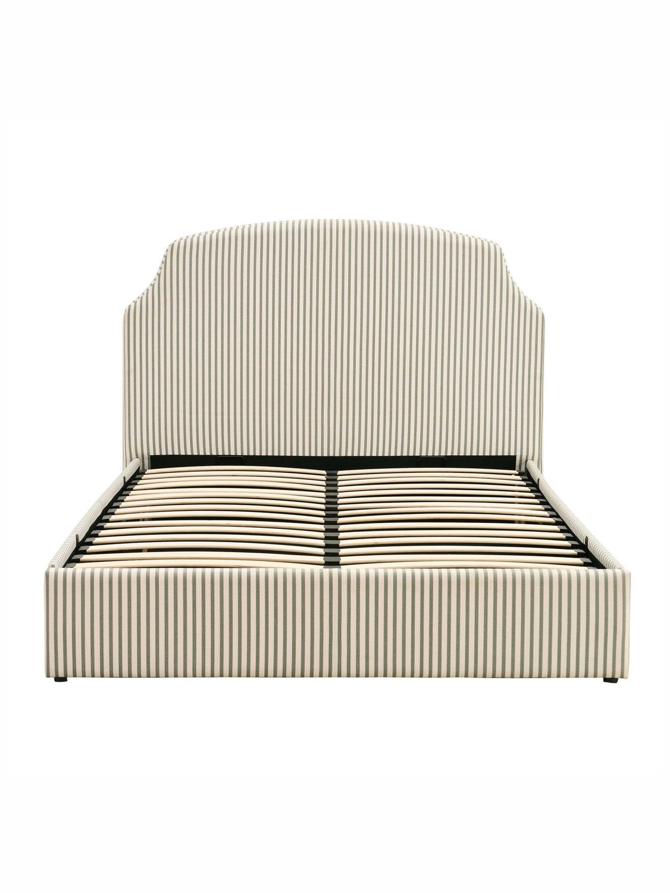 Image 5 of 6 of Dusk Surrey Ottoman Ottoman Sage Stripe