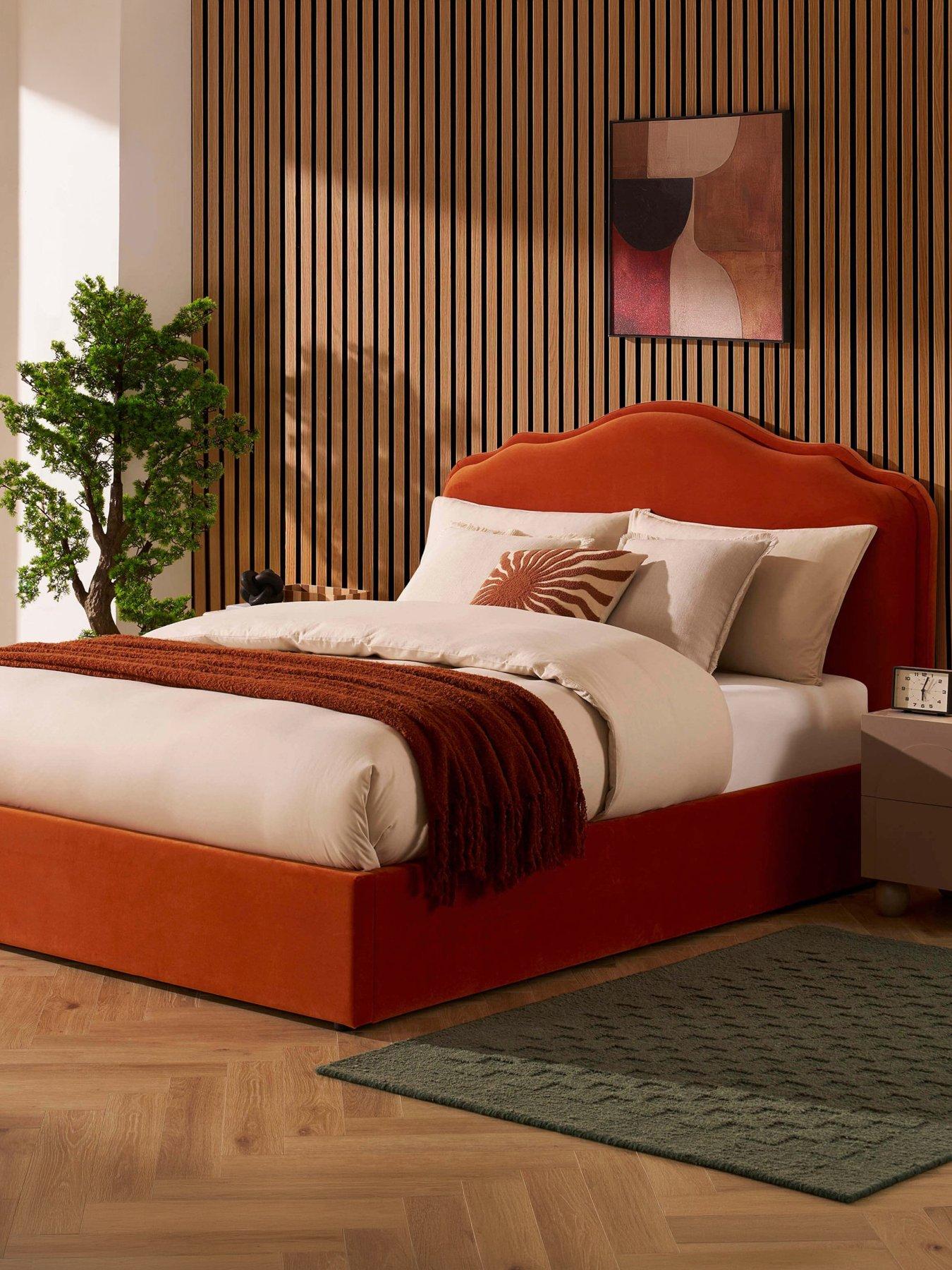 Image 1 of 7 of Dusk Wiltshire Ottoman Bright Orange