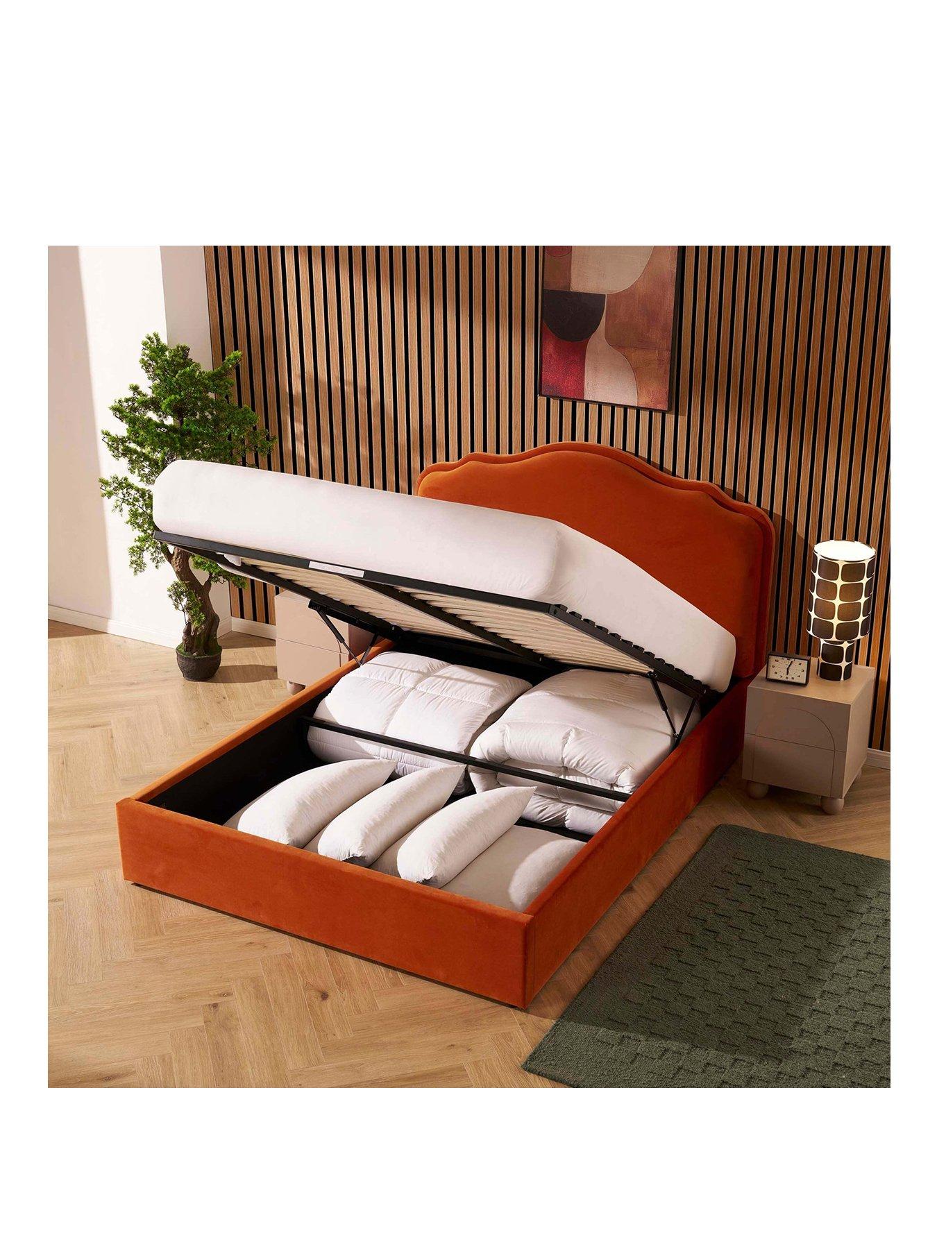 Image 2 of 7 of Dusk Wiltshire Ottoman Bright Orange
