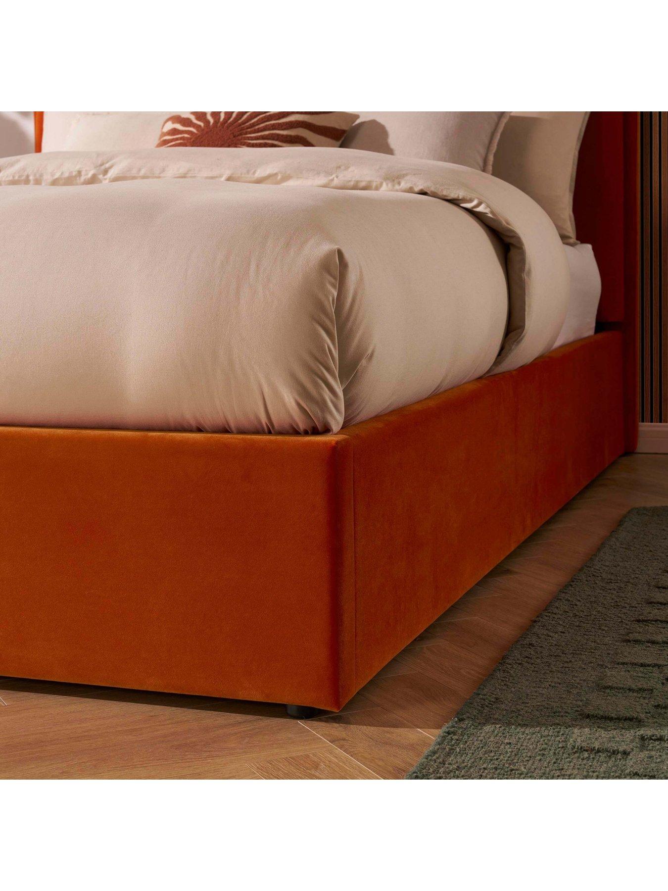 Image 3 of 7 of Dusk Wiltshire Ottoman Bright Orange