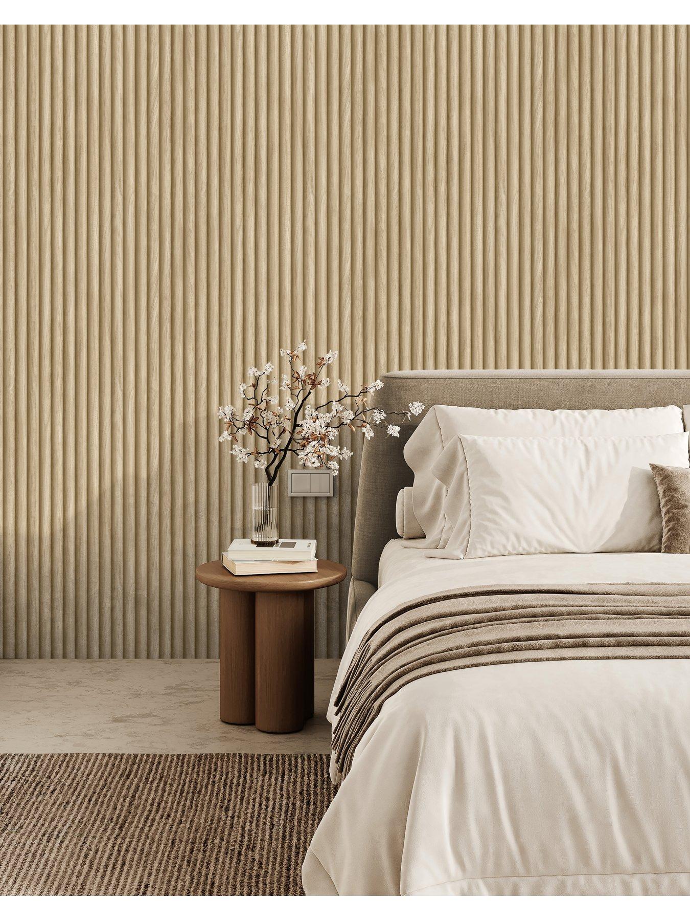 Image 2 of 5 of Fine Decor Natural Fluted Wood Wallpaper