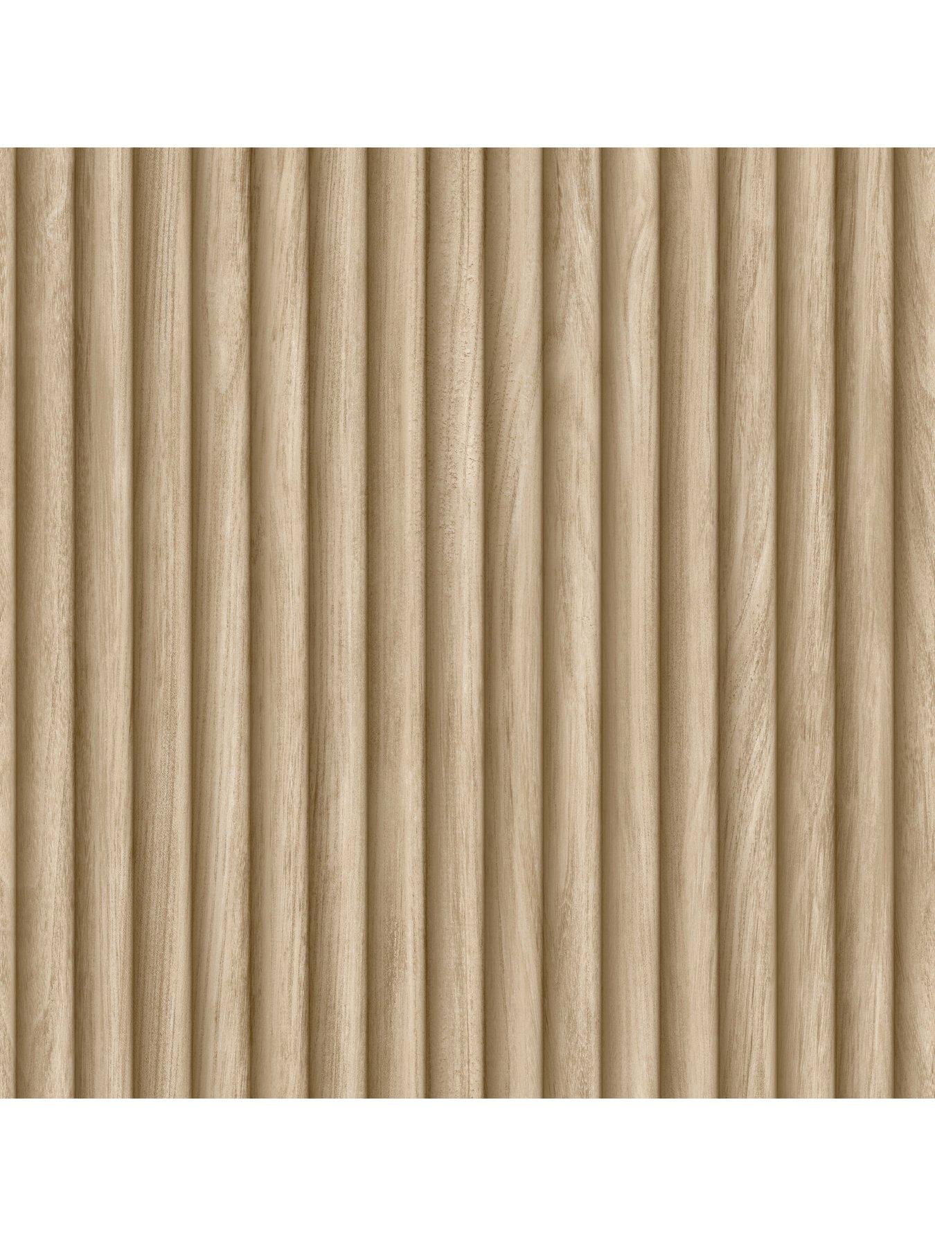 Image 4 of 5 of Fine Decor Natural Fluted Wood Wallpaper