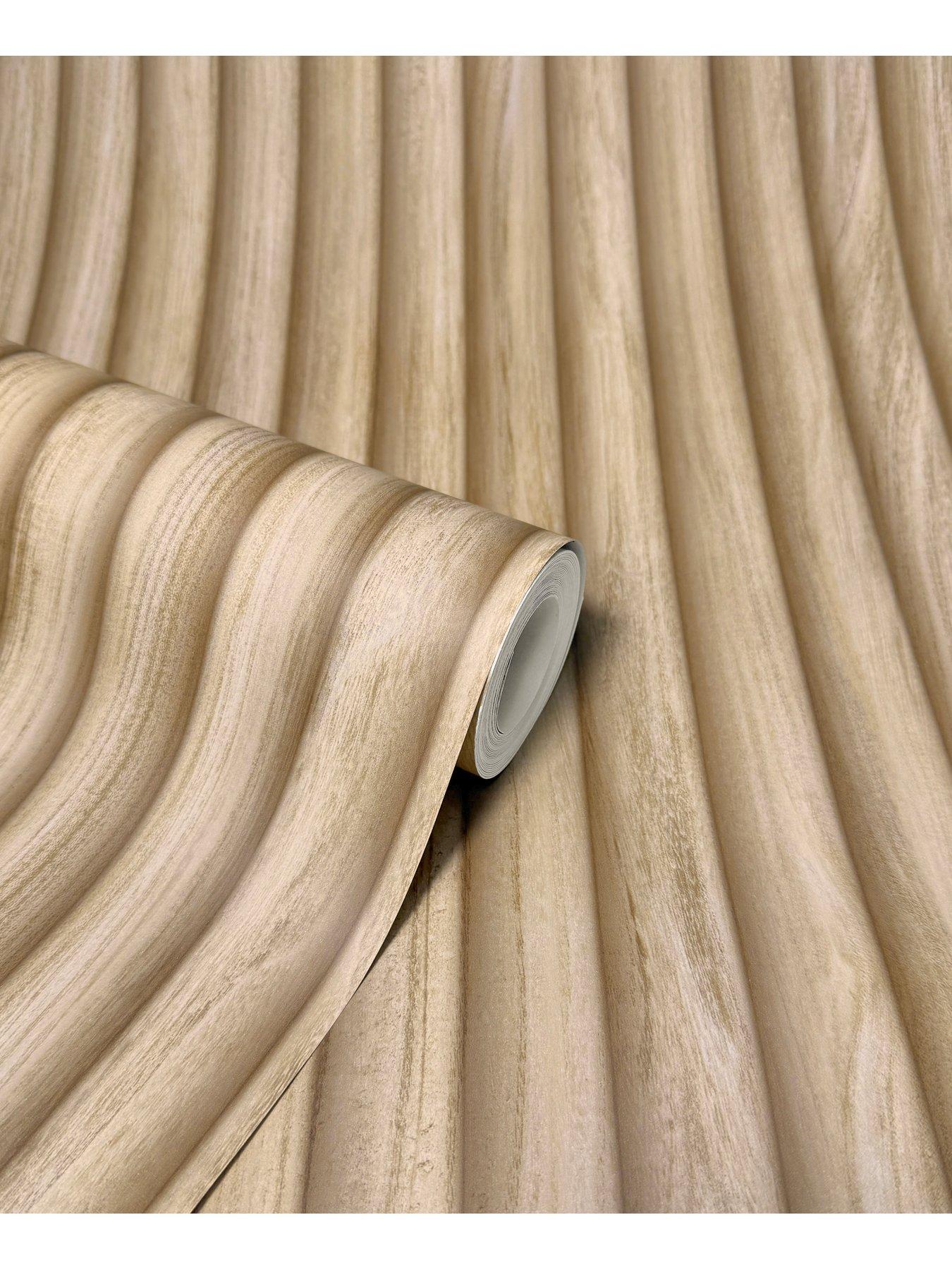 Image 5 of 5 of Fine Decor Natural Fluted Wood Wallpaper
