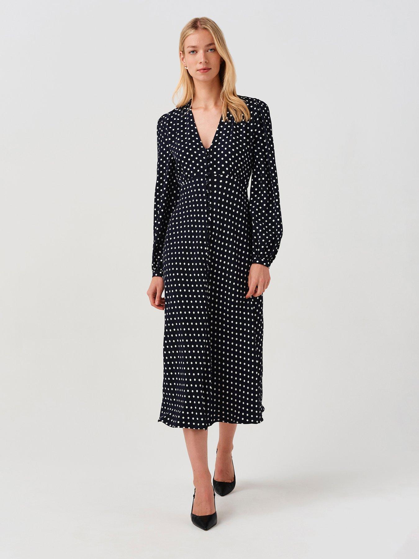 Image 1 of 7 of Ghost Navy Spot Francesca Dress