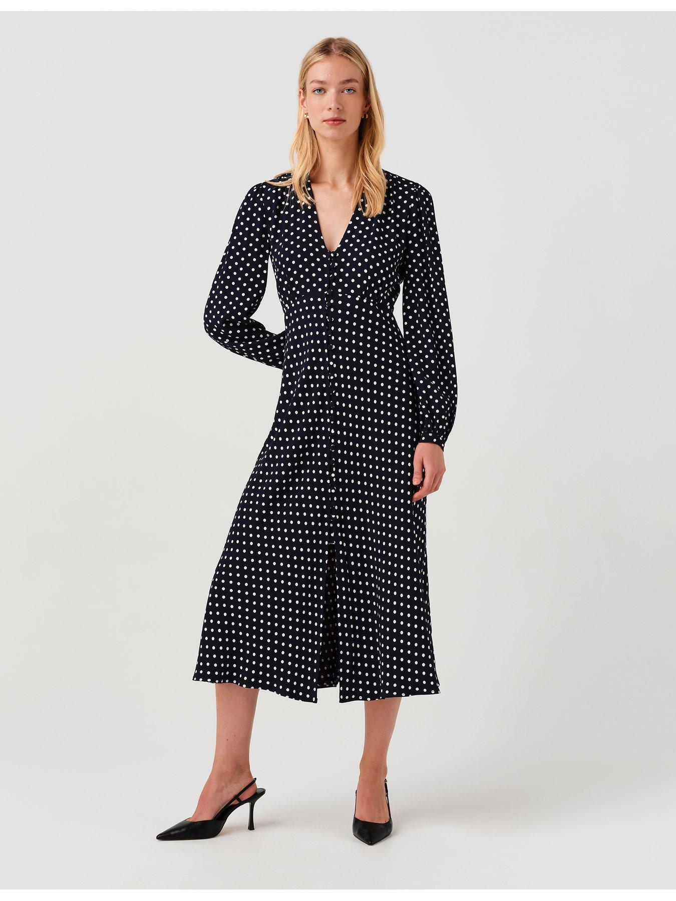 Image 3 of 7 of Ghost Navy Spot Francesca Dress