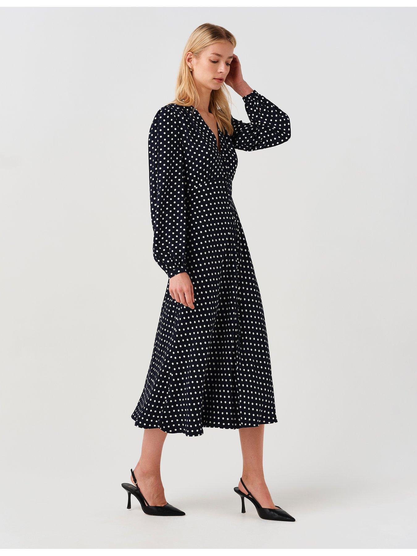 Image 4 of 7 of Ghost Navy Spot Francesca Dress