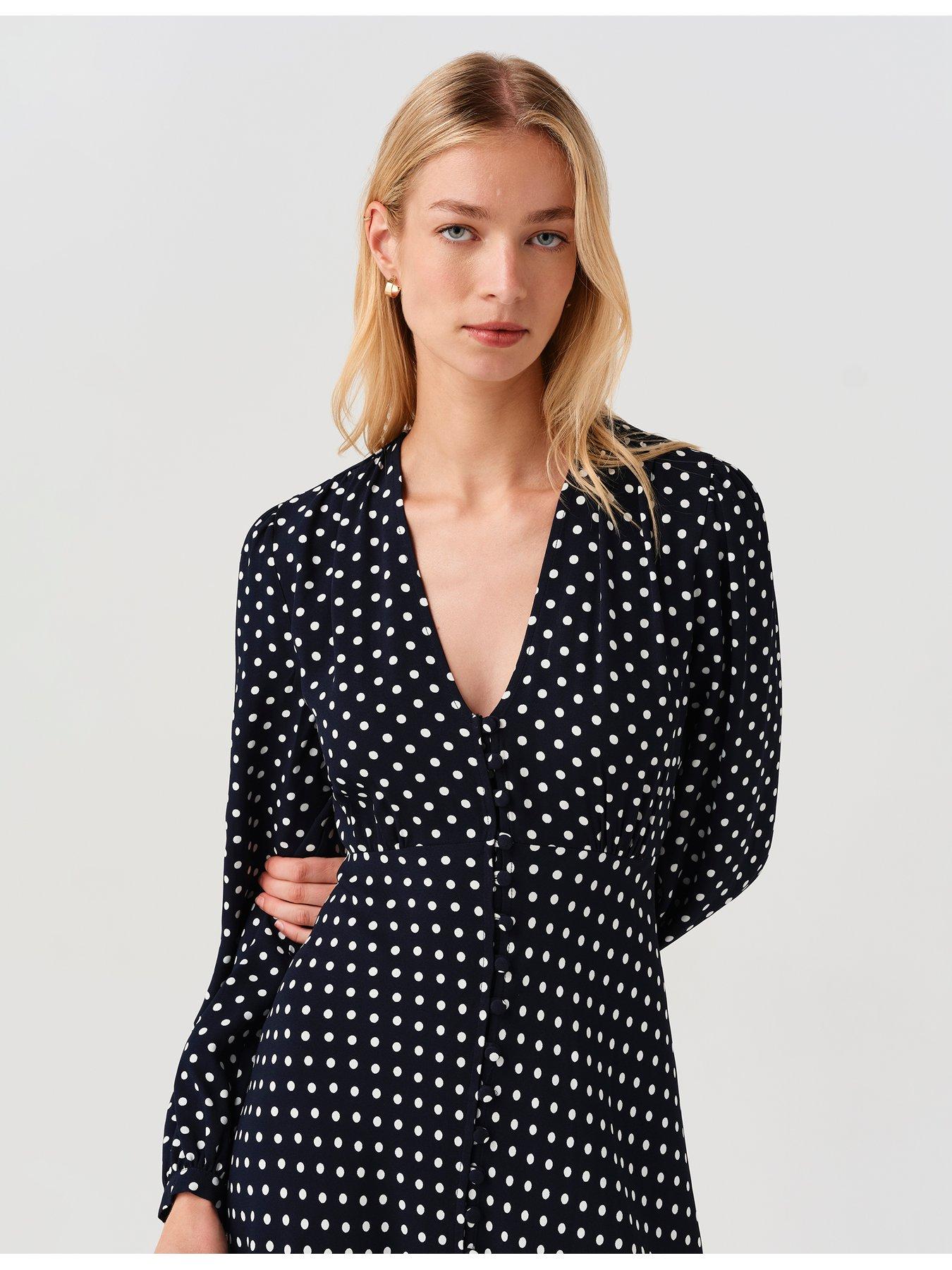 Image 5 of 7 of Ghost Navy Spot Francesca Dress
