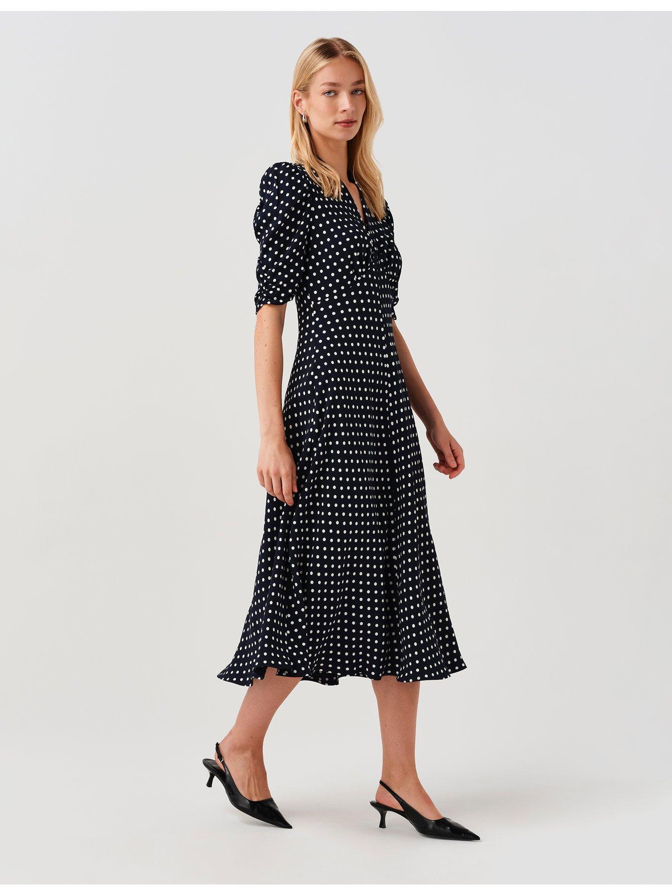 Image 5 of 7 of Ghost Navy Spot Mia Dress