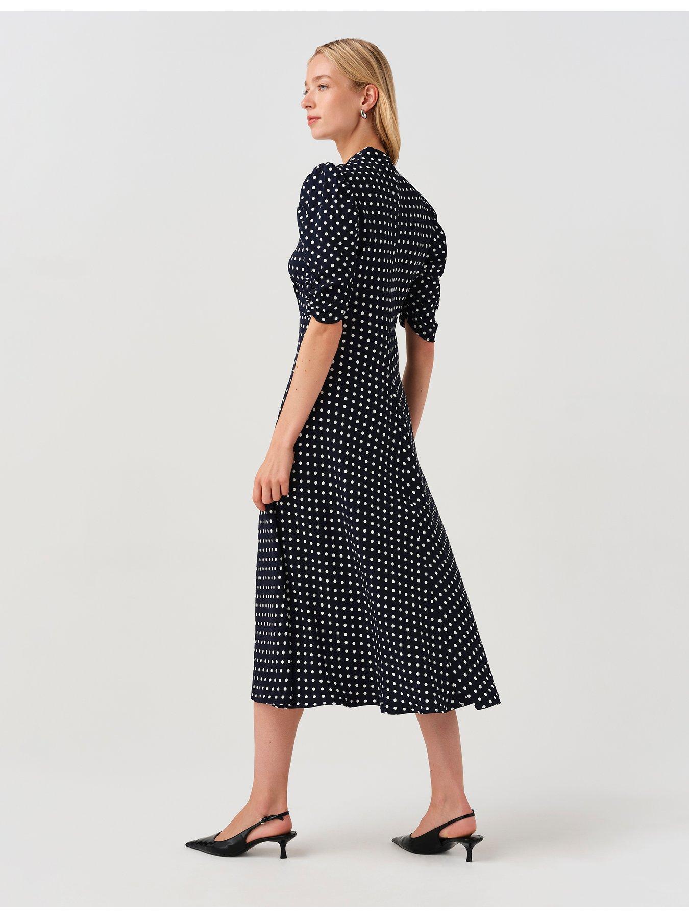 Image 7 of 7 of Ghost Navy Spot Mia Dress