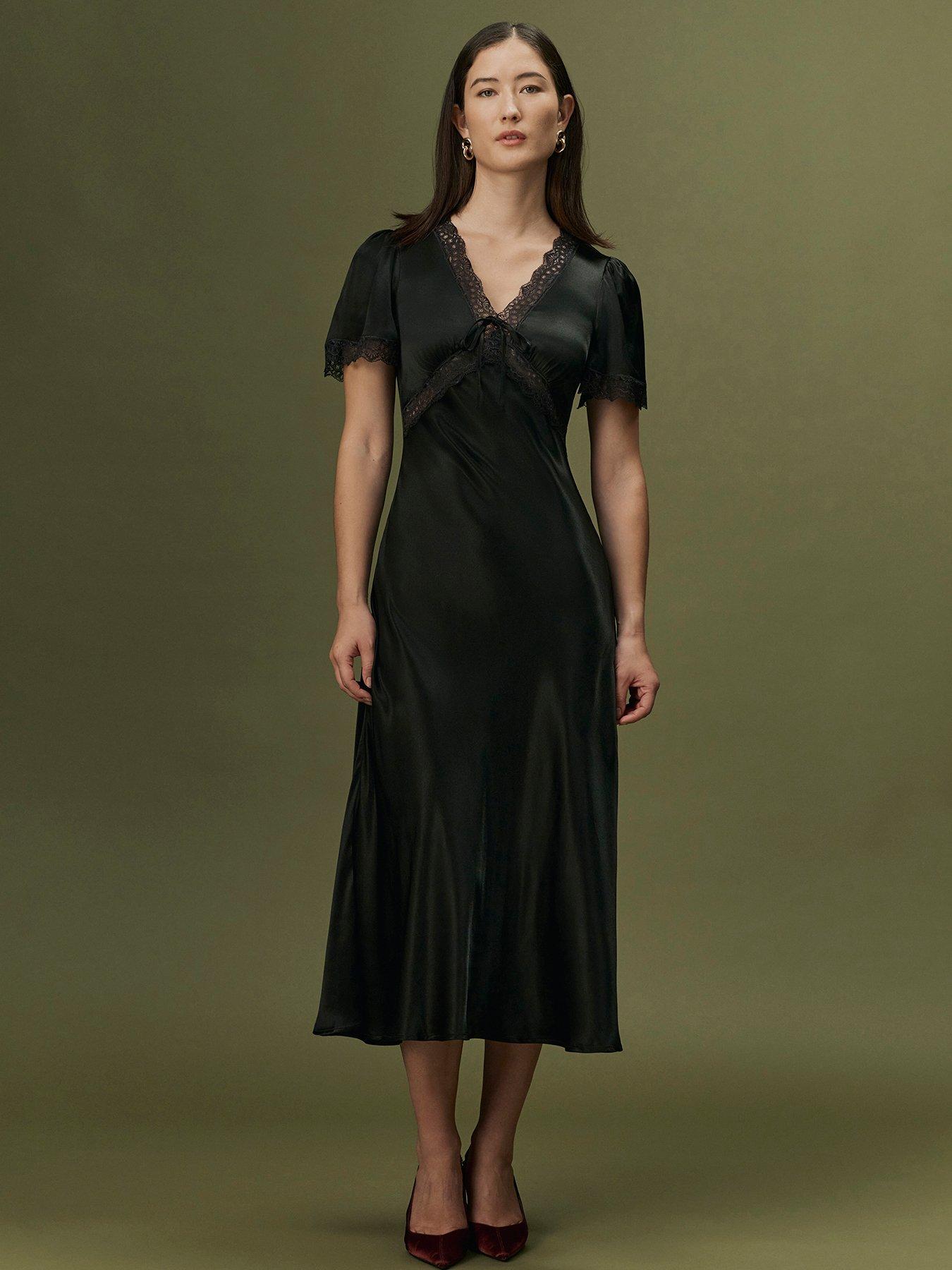 Image 1 of 7 of Ghost Black Olive Dress