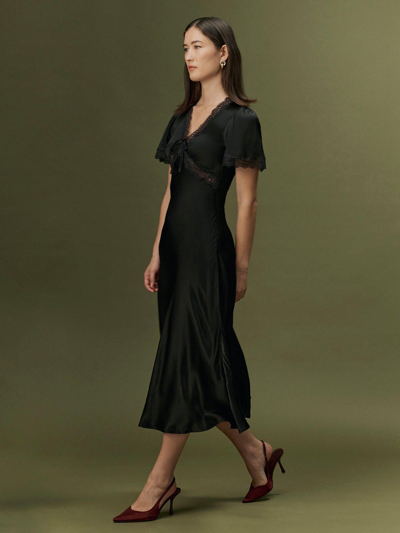 Image 5 of 7 of Ghost Black Olive Dress