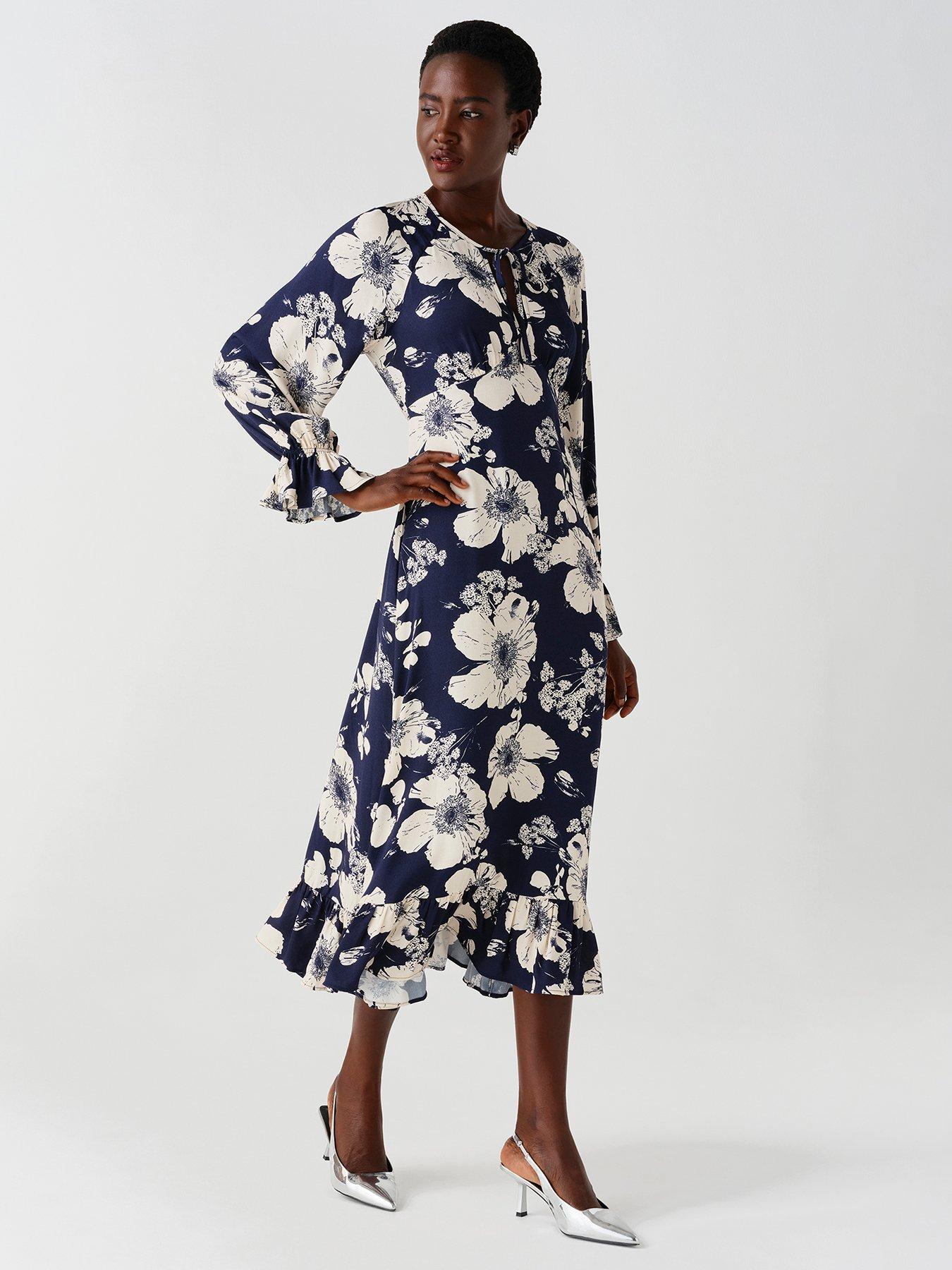 Image 5 of 7 of Ghost Navy Floral Georgie Dress