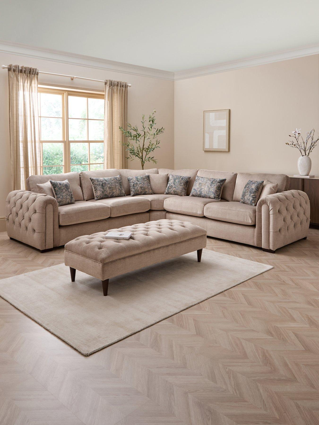 Image 1 of 7 of The Very Collection Lisette Corner Group + Footstool Set (Buy &amp; SAVE!) - Made to Order in the UK