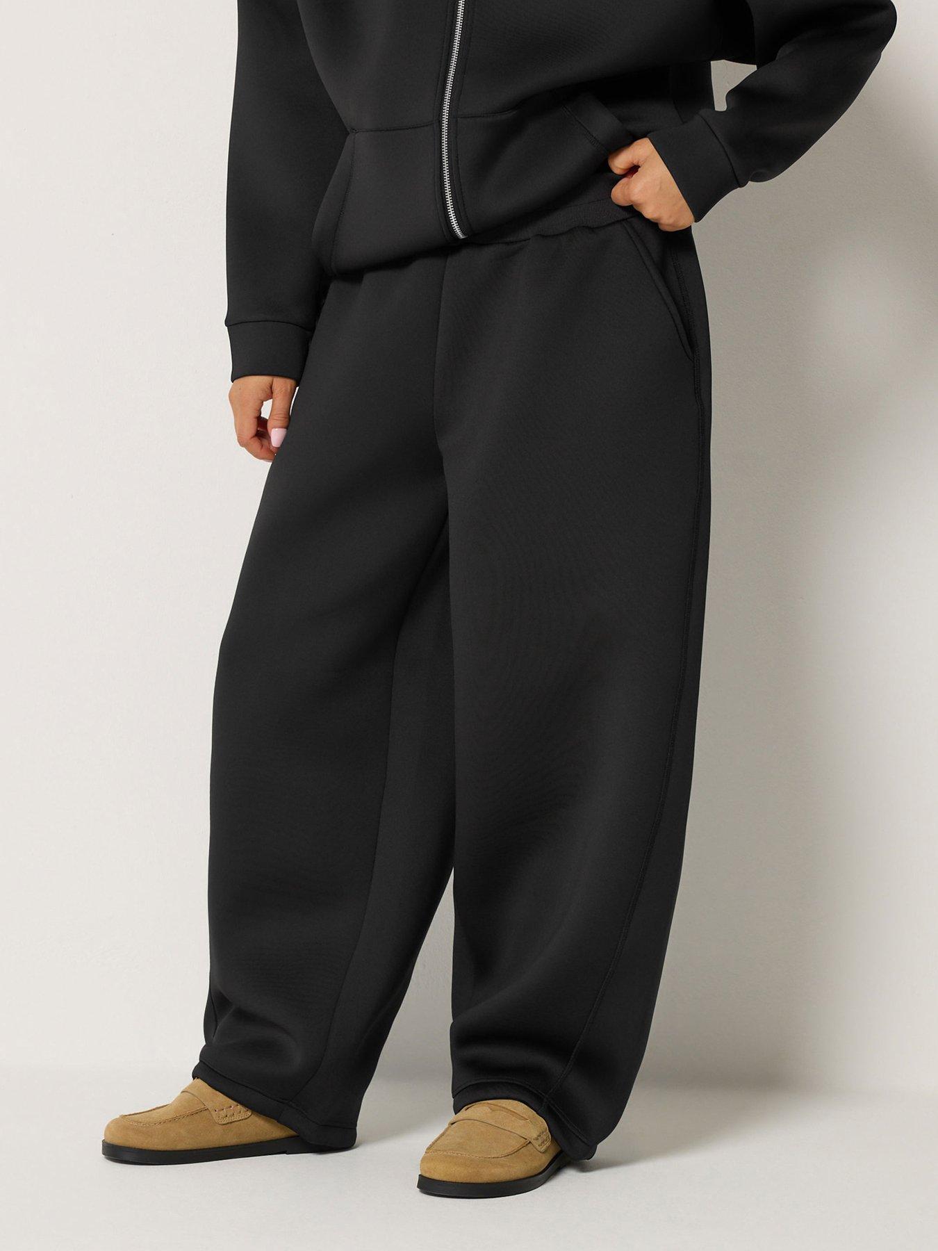 Image 1 of 4 of PixieGirl Womens Petite Scuba Balloon Leg Joggers - Black