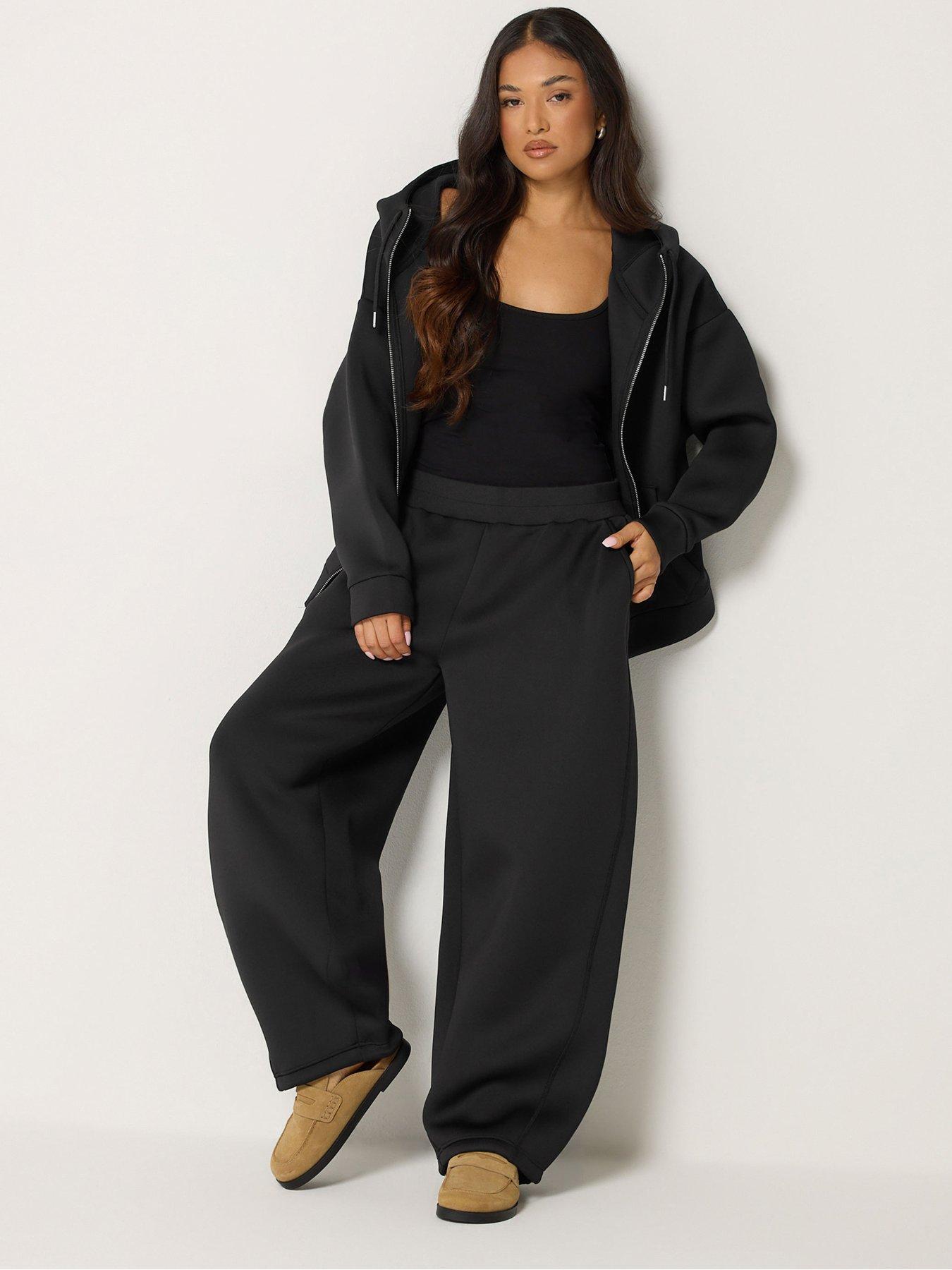 Image 3 of 4 of PixieGirl Womens Petite Scuba Balloon Leg Joggers - Black
