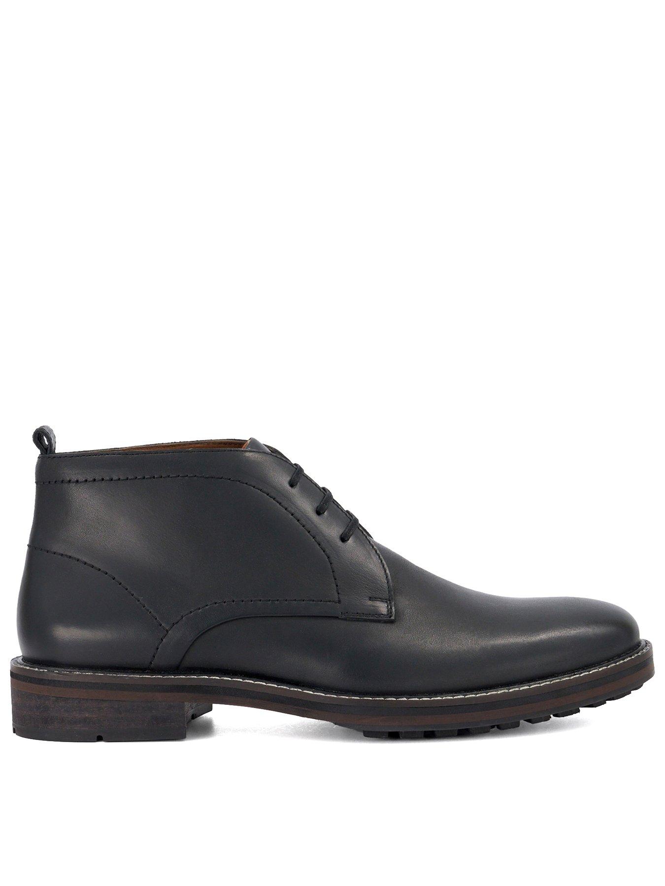 Image 1 of 4 of Dune London Mens Charleys Chukka Lace-Up Grip Sole Boots - Black