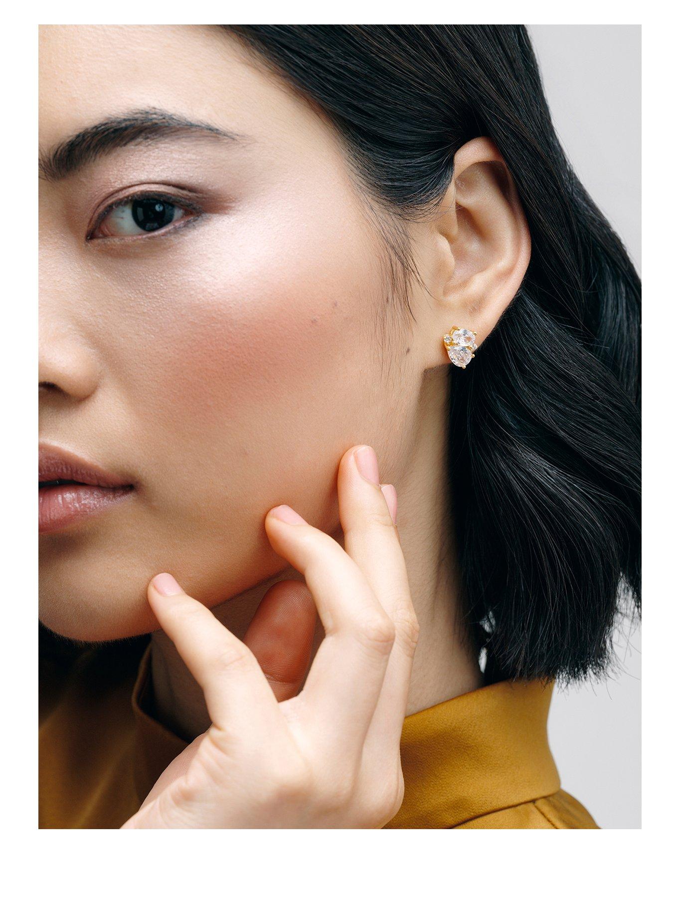 Image 1 of 7 of Cerene DUO: Crystal Cluster Stud Earrings
