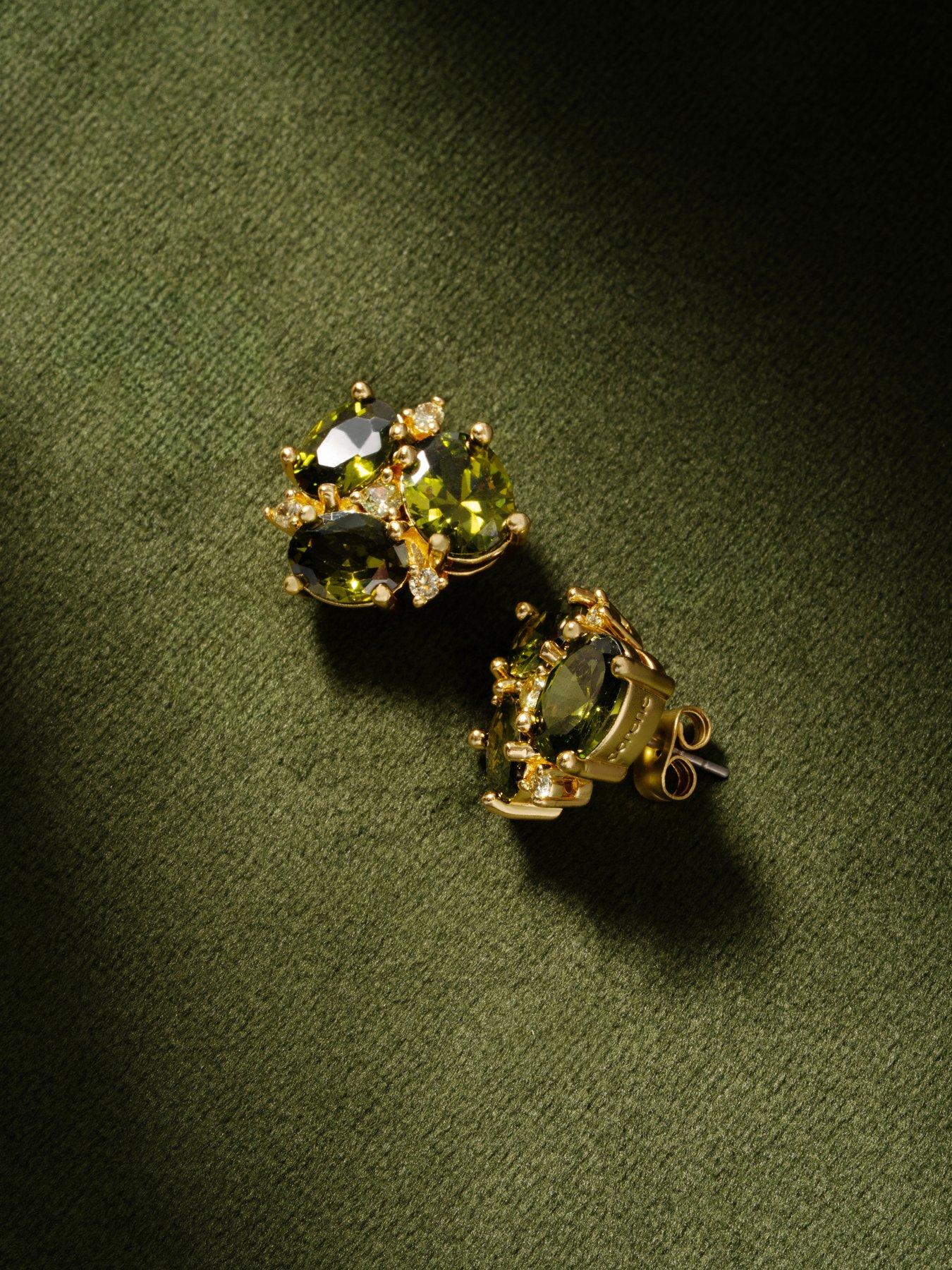 Image 5 of 7 of Cerene DUO: Crystal Cluster Stud Earrings
