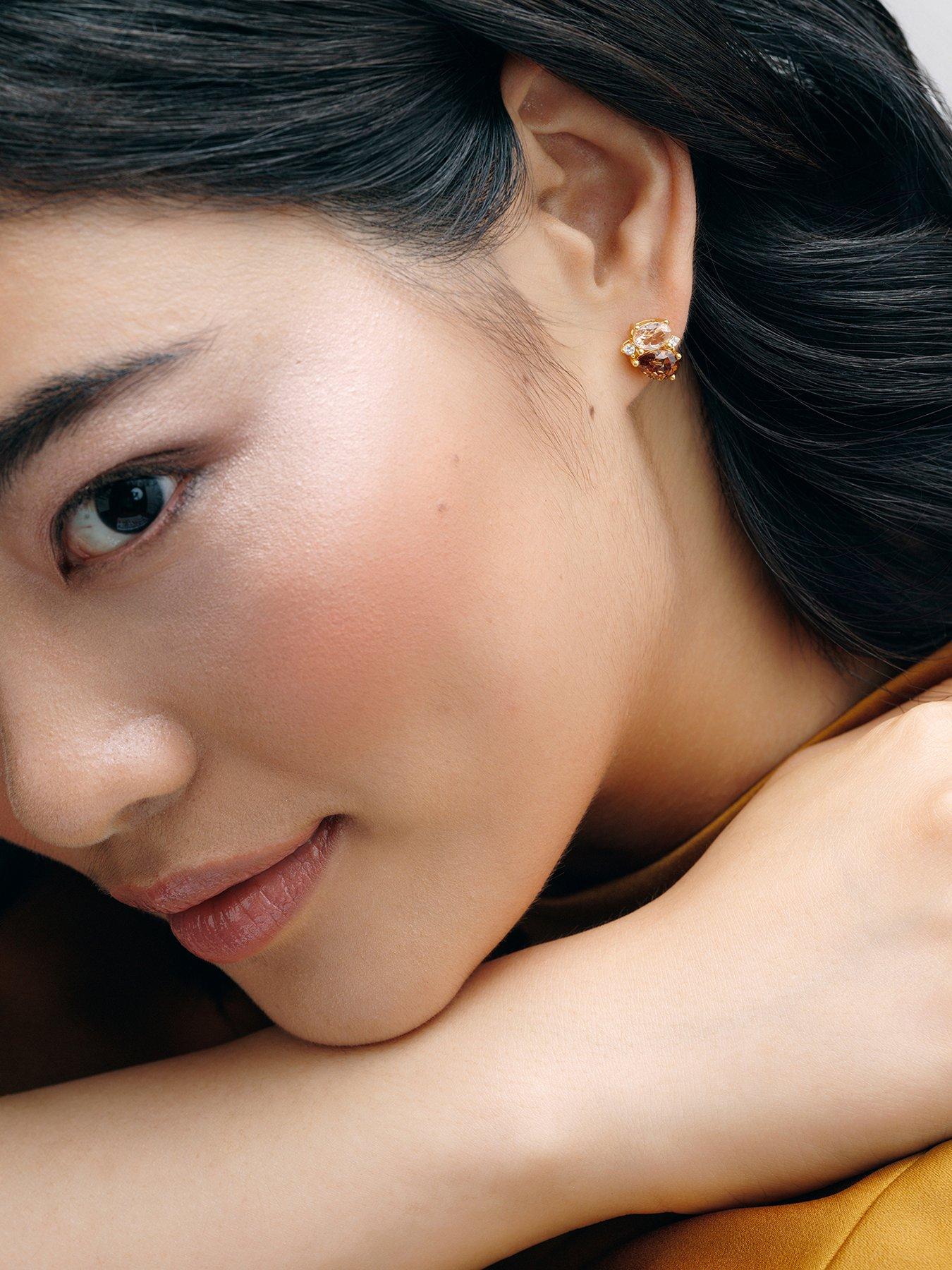 Image 1 of 7 of Cerene DUO: Crystal Cluster Stud Earrings