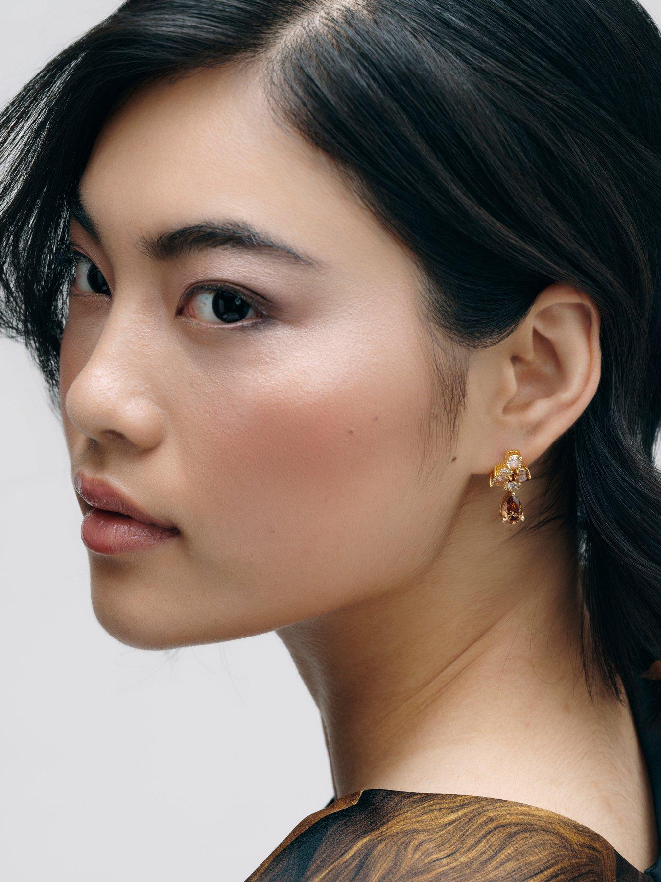 Image 2 of 7 of Cerene VIVE: Crystal Cluster Drop Earrings