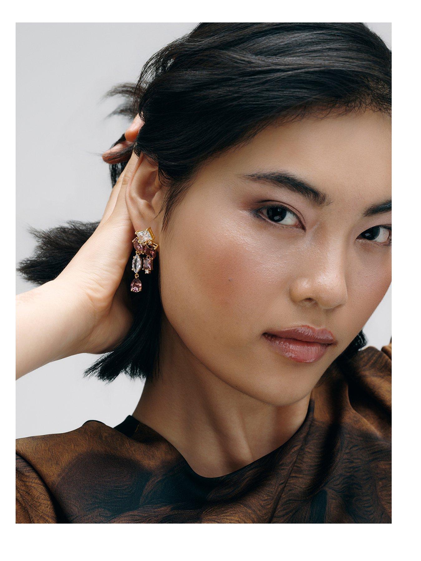 Image 1 of 7 of Cerene LUMA: Statement Crystal Drop Earrings