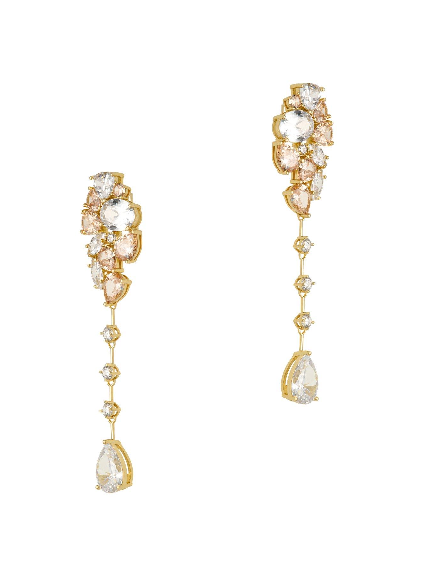 Image 6 of 7 of Cerene VIRE: Crystal Cluster Statement Drop Earrings
