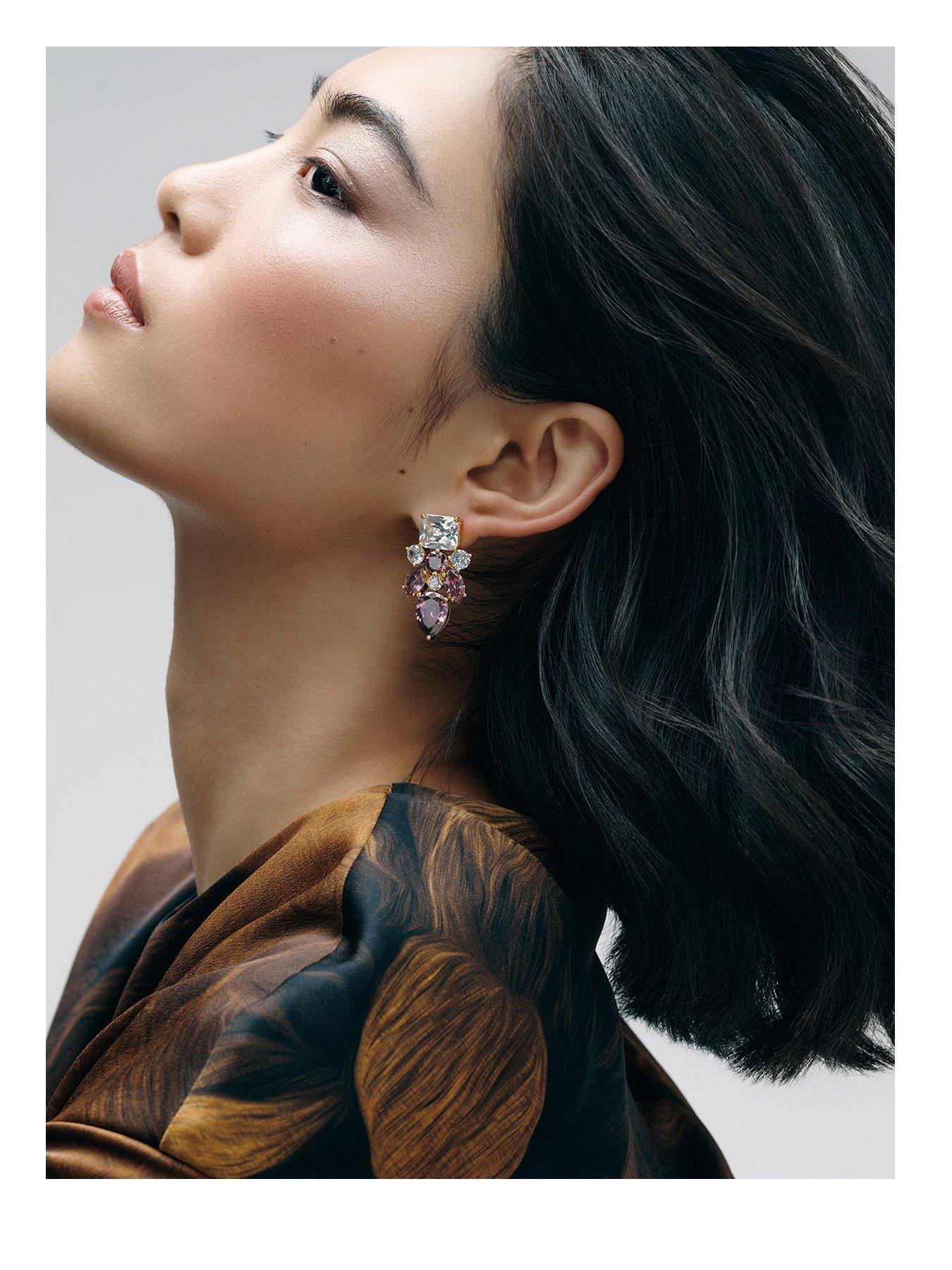 Image 1 of 7 of Cerene NUMA: Statement Crystal Drop Earrings