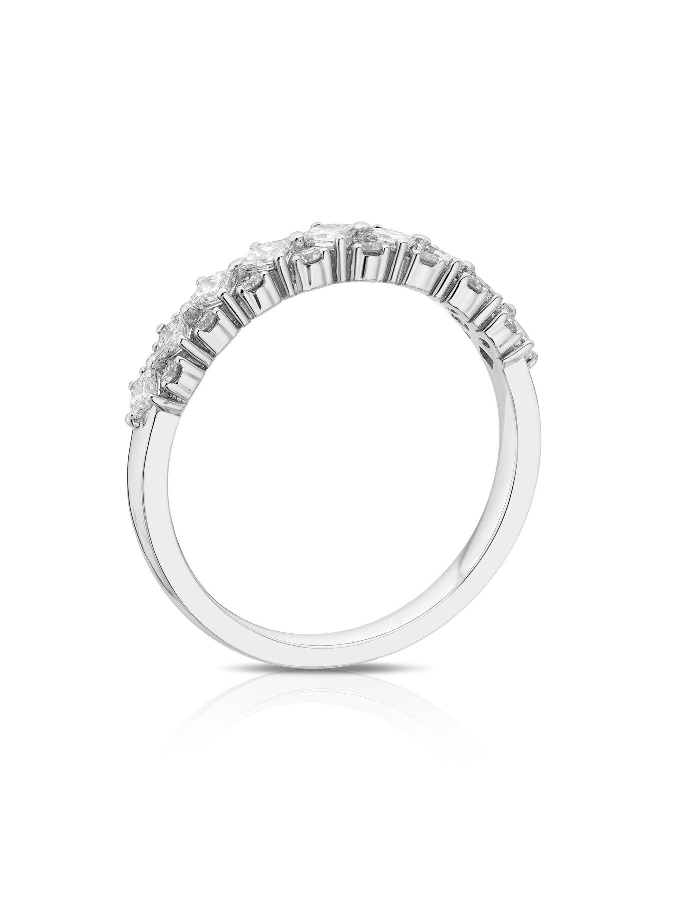 H. Samuel Platinum Princess & Round Eternity 0.50ct Diamond Ring ...