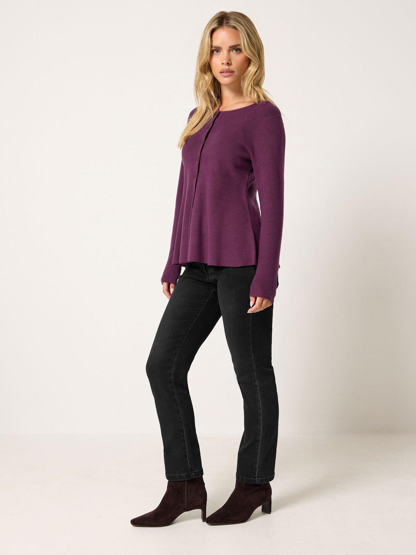 Image 3 of 4 of M&Co Petite Petite Peplum Cardigan