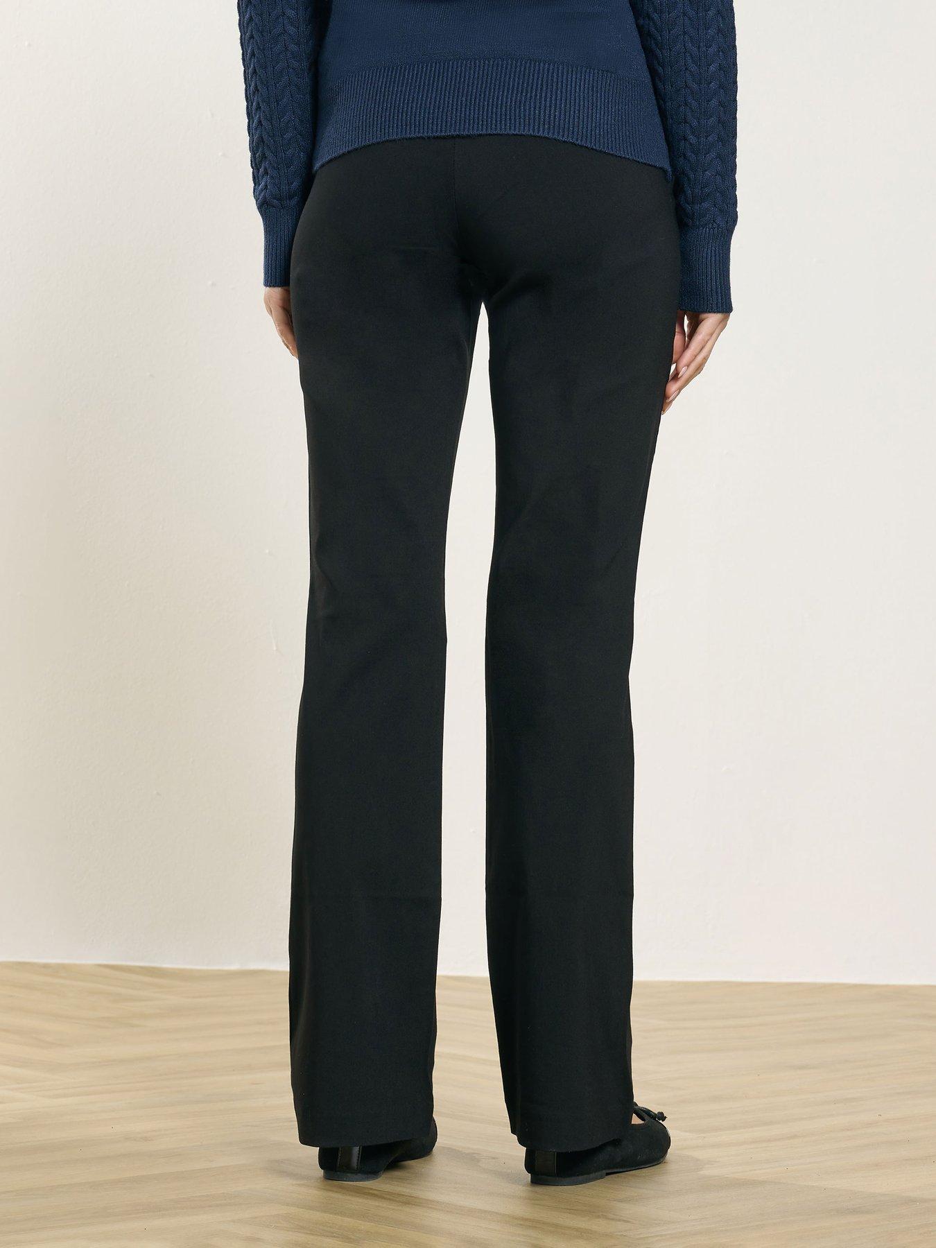 Image 2 of 4 of M&Co Petite Womens Petite Bootcut Pull-On Bengaline Trousers - Blue