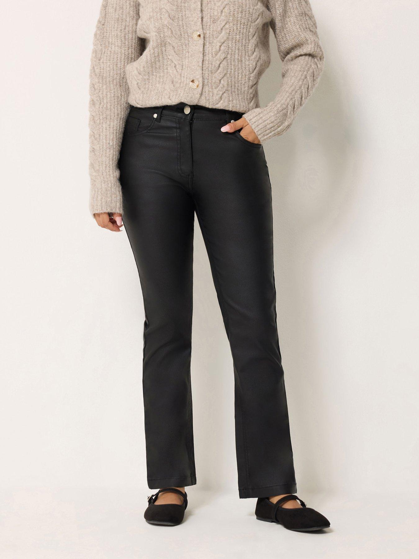 Image 1 of 4 of M&Co Petite Womens Petite Coated Bootcut Jeans - Blue