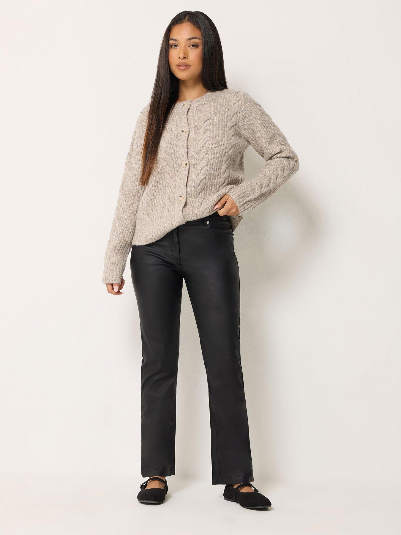 Image 3 of 4 of M&Co Petite Womens Petite Coated Bootcut Jeans - Blue