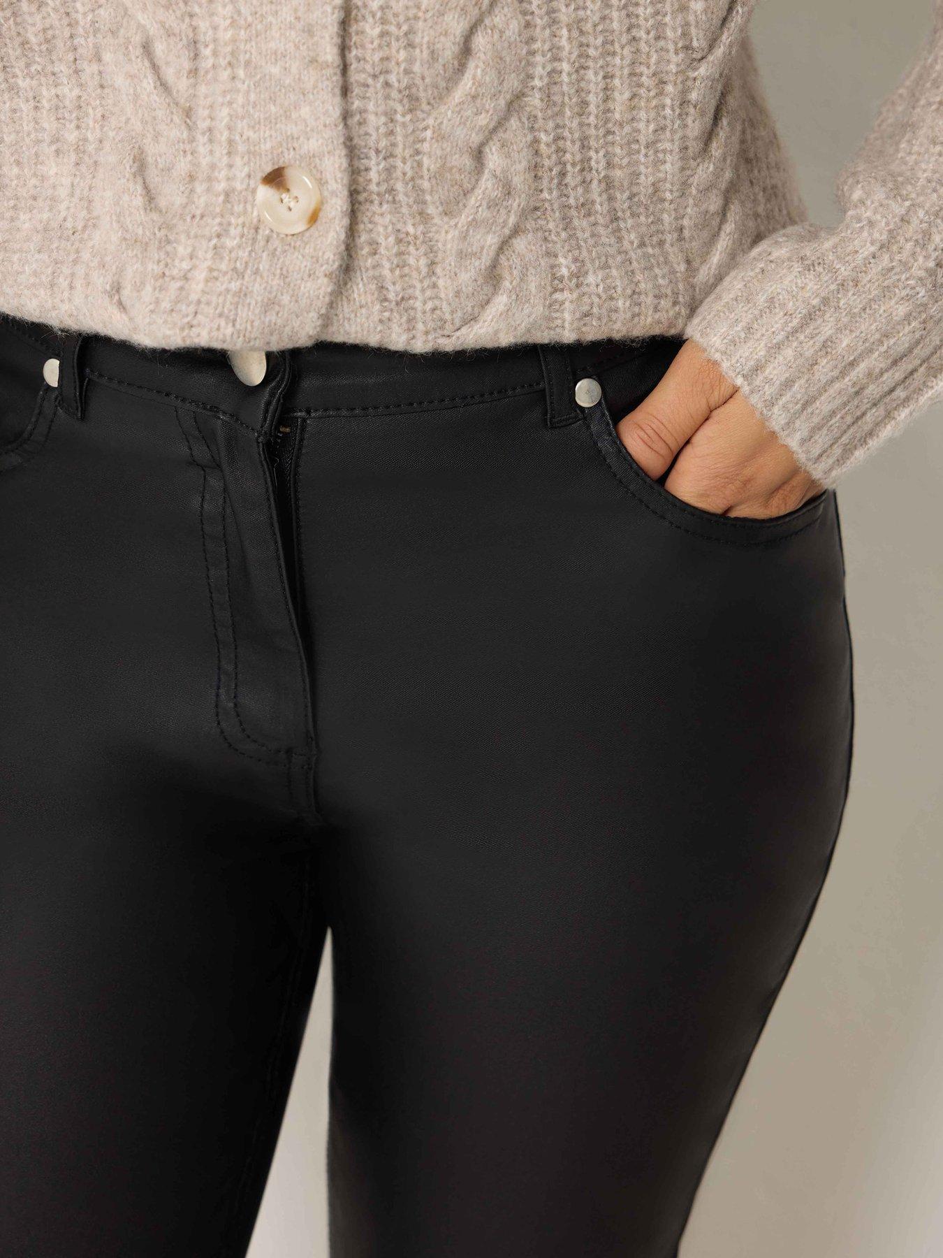 Image 4 of 4 of M&Co Petite Womens Petite Coated Bootcut Jeans - Blue
