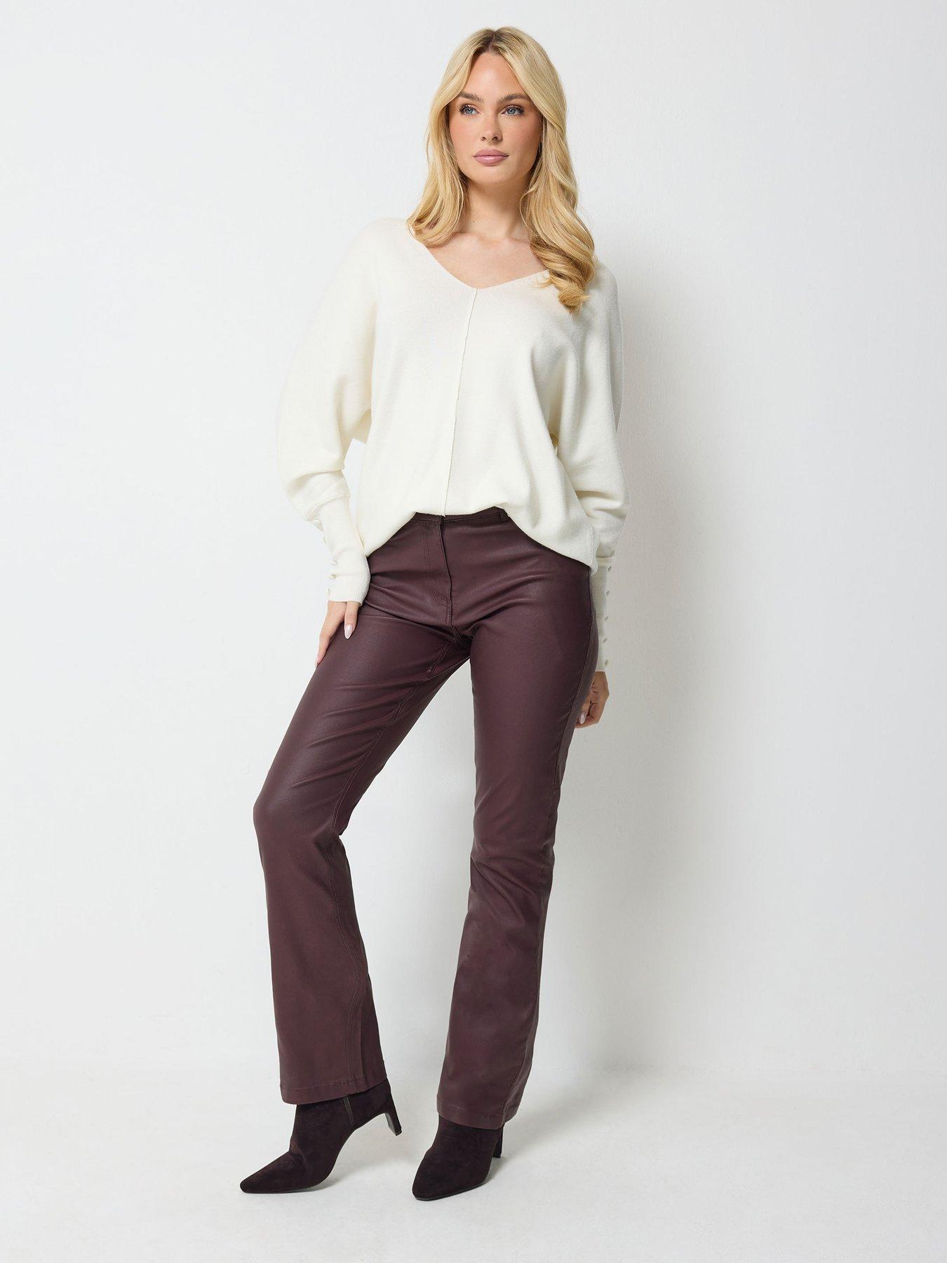 Image 3 of 4 of M&Co Petite Petite Coated Bootcut Jean 27"