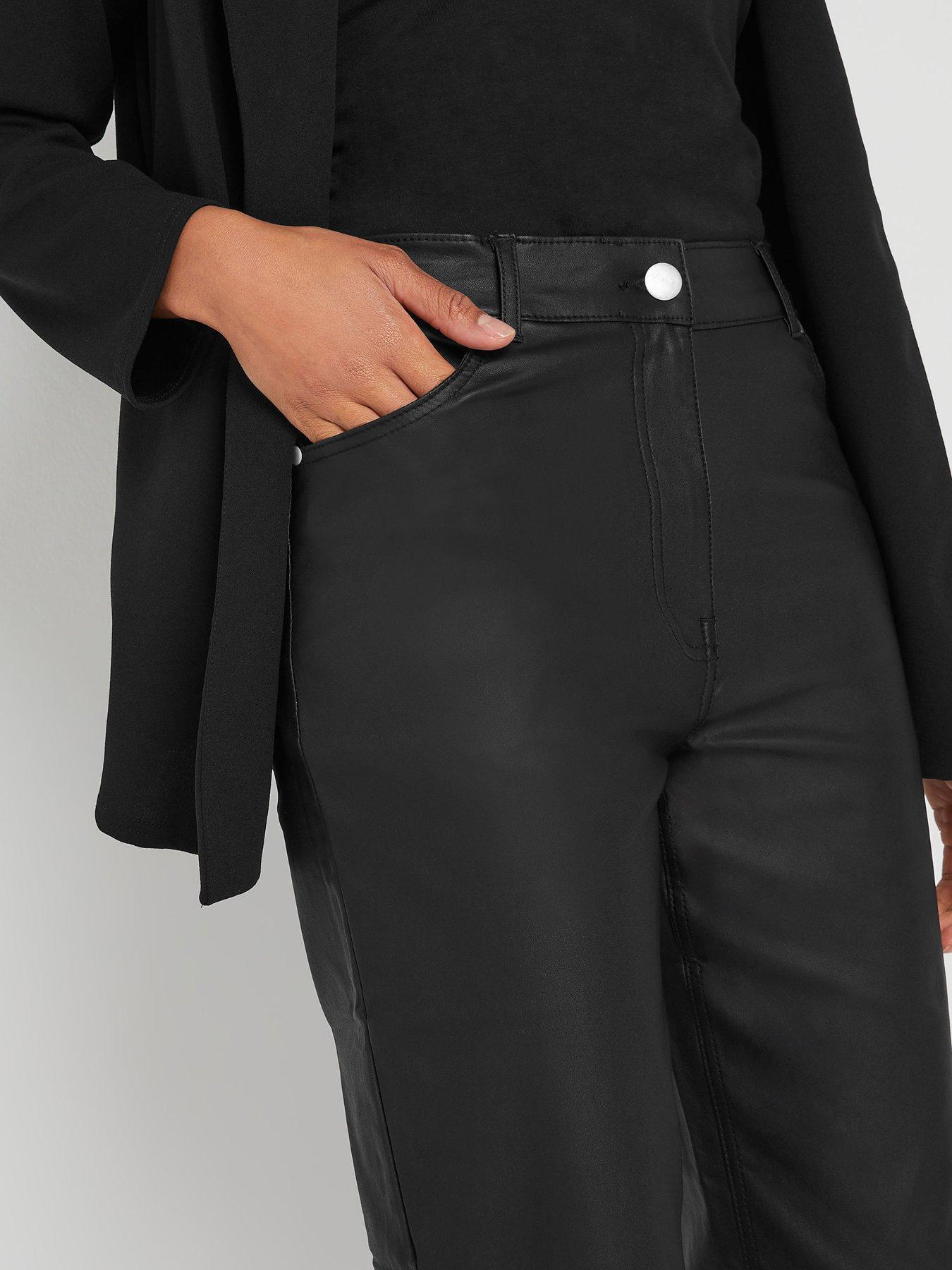 Image 4 of 4 of M&Co Petite Petite Coated Straight Leg Jean 27"