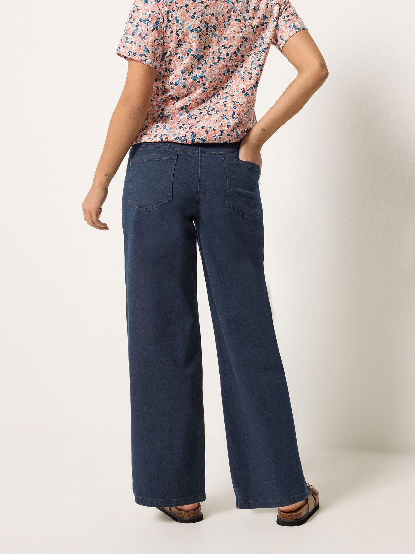 Image 2 of 4 of M&Co Petite Womens Petite Wide Leg Stretch Jegging - Blue