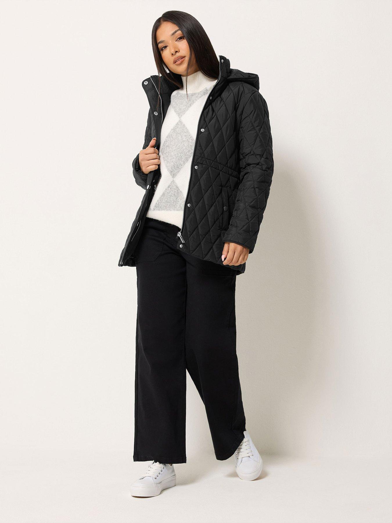 Image 3 of 4 of M&Co Petite Petite Diamond Quilted Jacket