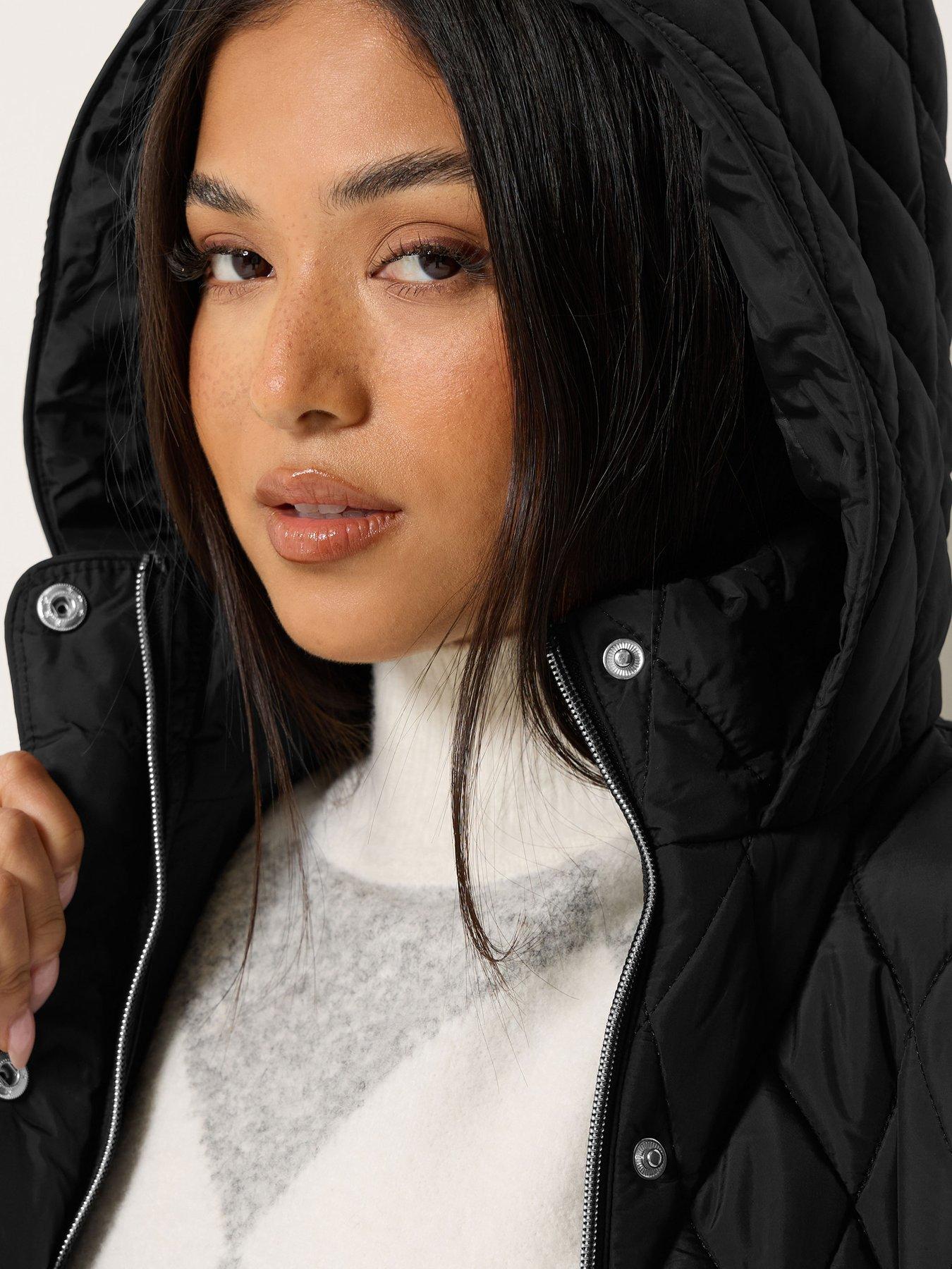 Image 4 of 4 of M&Co Petite Petite Diamond Quilted Jacket