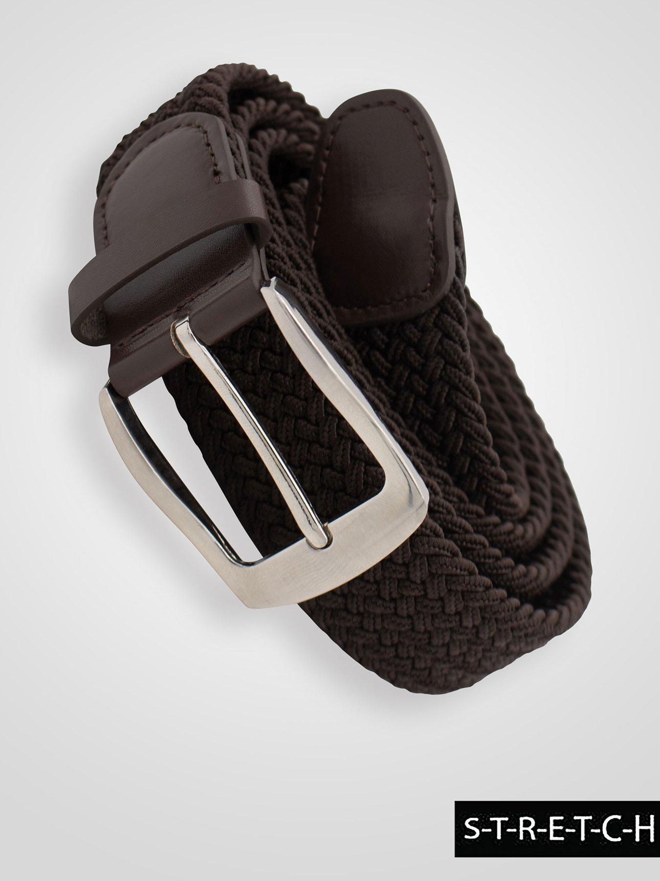 Image 1 of 3 of D555 Mens Malcolm Stretch Braided Belt - Brown