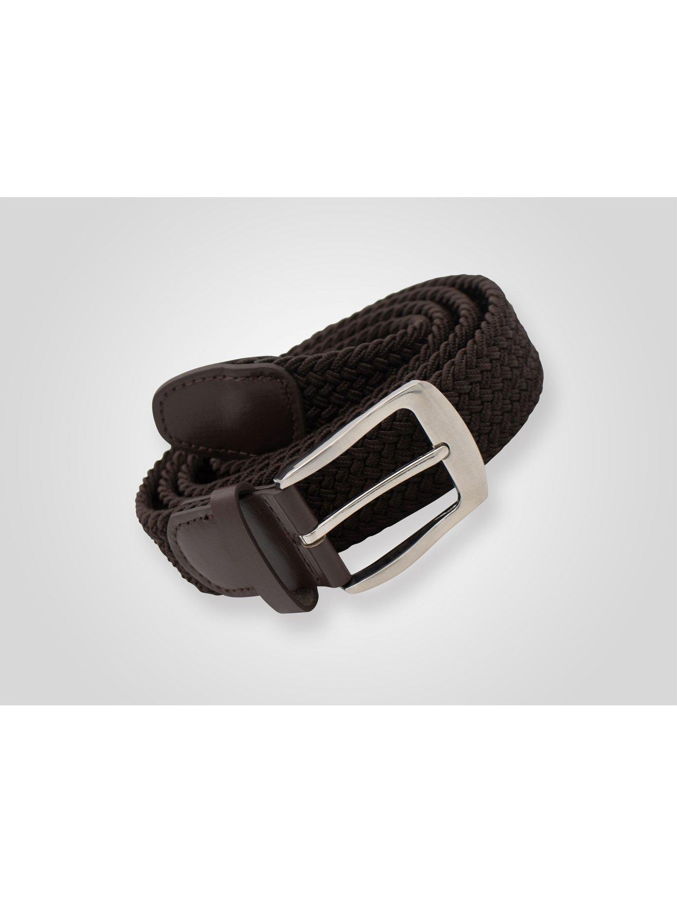 Image 3 of 3 of D555 Mens Malcolm Stretch Braided Belt - Brown