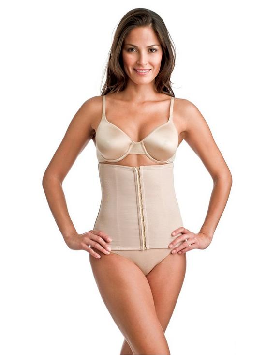 front image of miraclesuit-inches-off-waist-cincher-blacknude