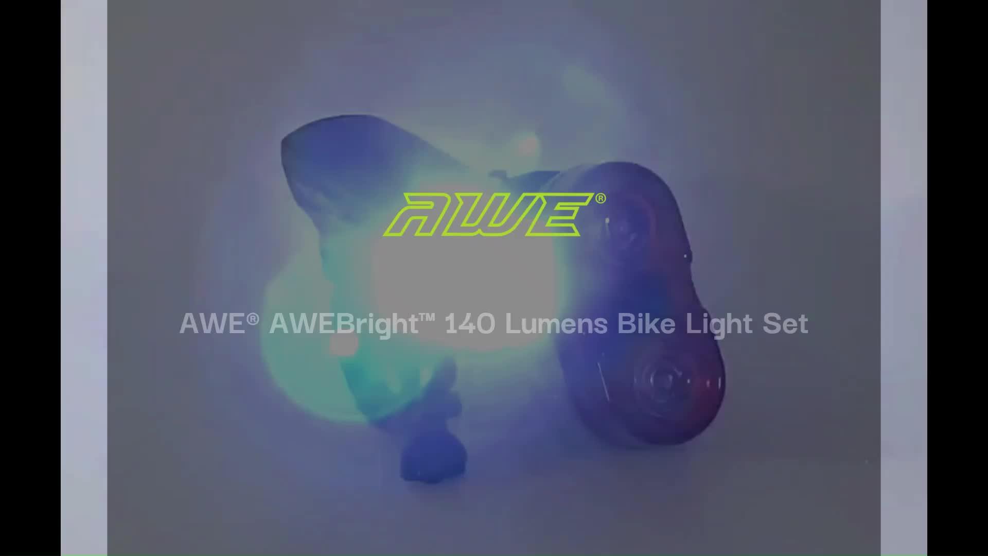 Video of awe-bright-140-lumens-bikee-bike-light-set