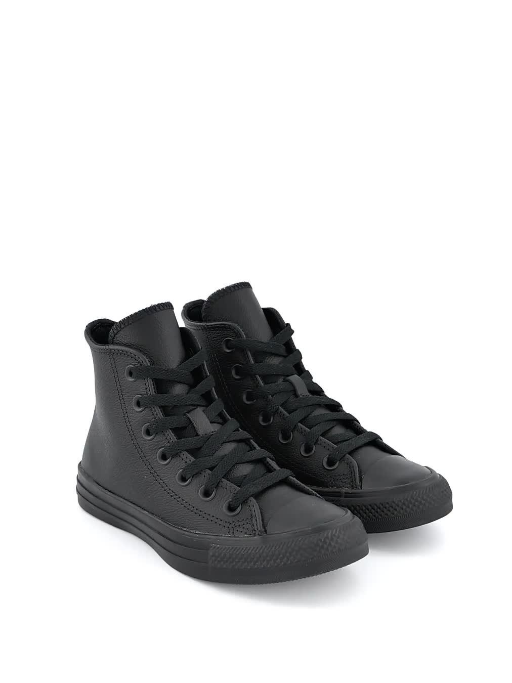 Video of converse-leather-hi-top-trainers-black