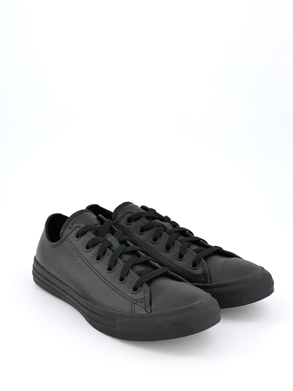 Video of converse-leather-ox-trainers-black