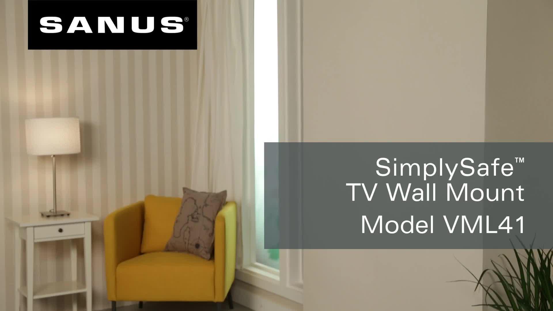 Video of sanus-simplysafe-vml41-b2-fixed-22-50-tv-bracket